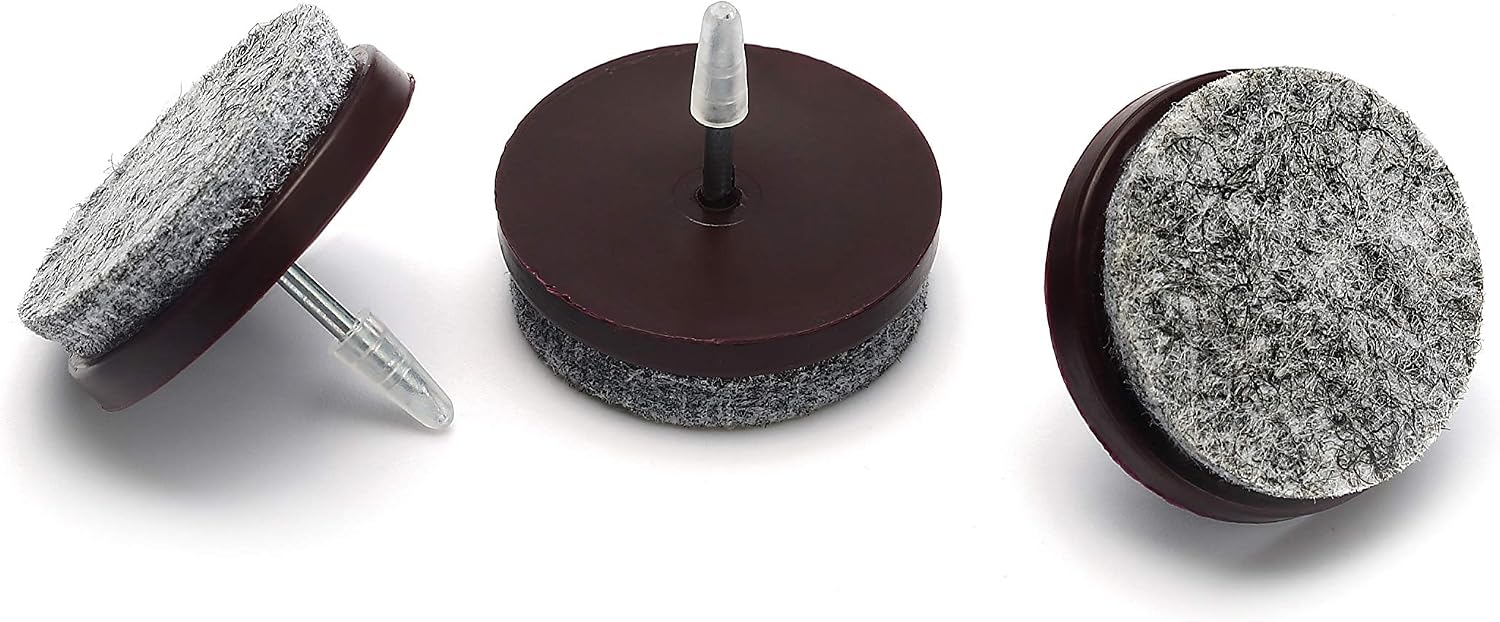 Furniture Felt Pads Nail-on Heavy Duty Felt Pad Chair Sliders Round Chair Leg Floor Protectors 1" Furniture Leg Protector 24 Pack