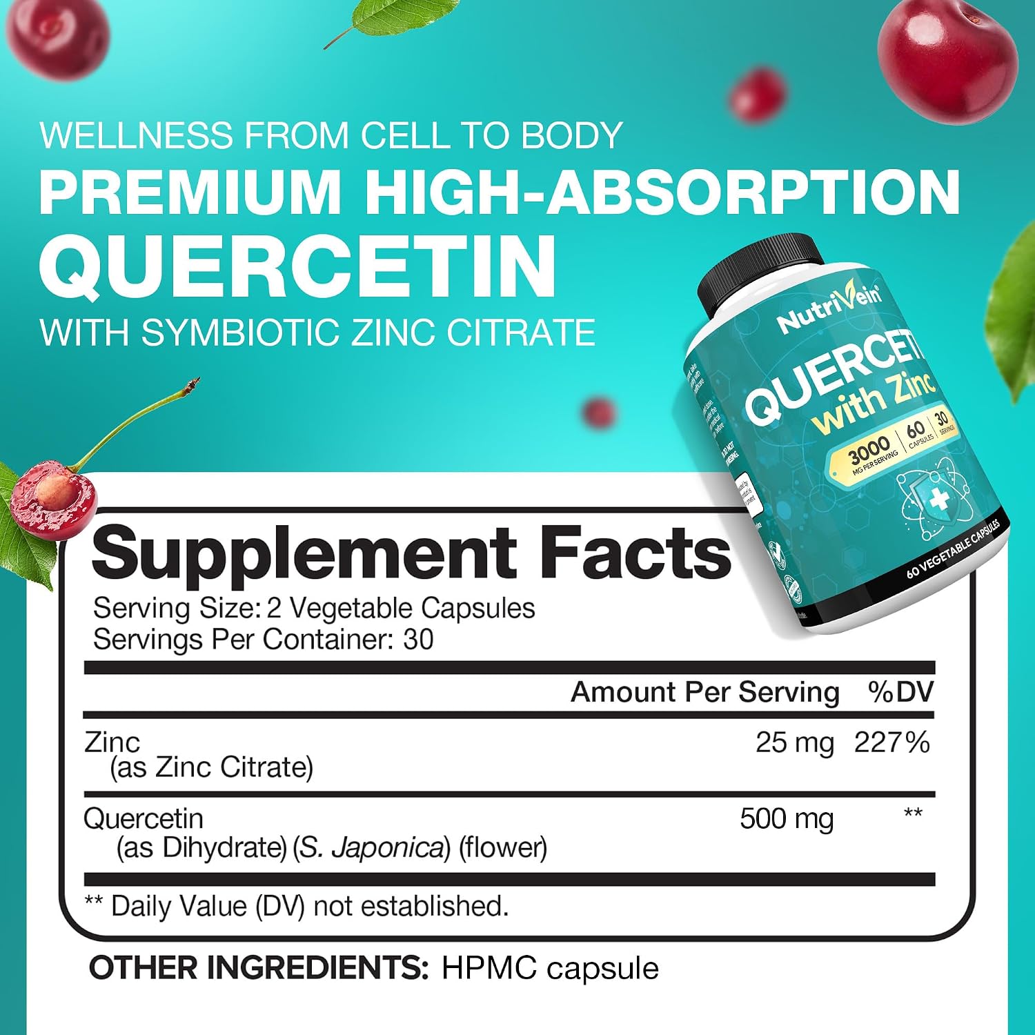 Nutrivein Zinc Picolinate 100 mg Supplement - 120 Capsules, High Absorption