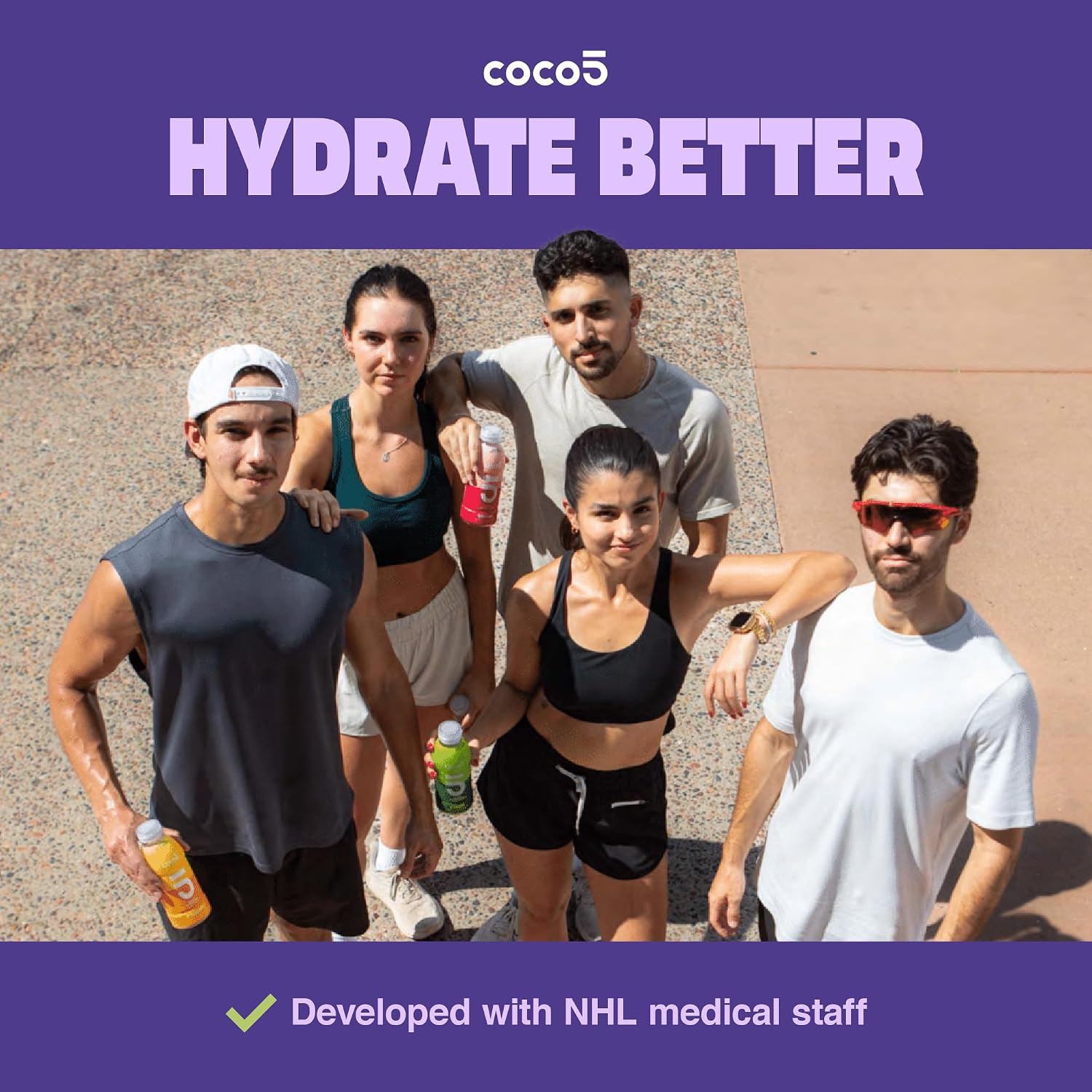 Coco5 Original Coconut Water Natural Electrolyte Sports Drink, 12 Pack | Active hydration. Low sugar, nothing artificial. Potassium, sodium, magnesium, calcium, chloride. 8 real ingredients.