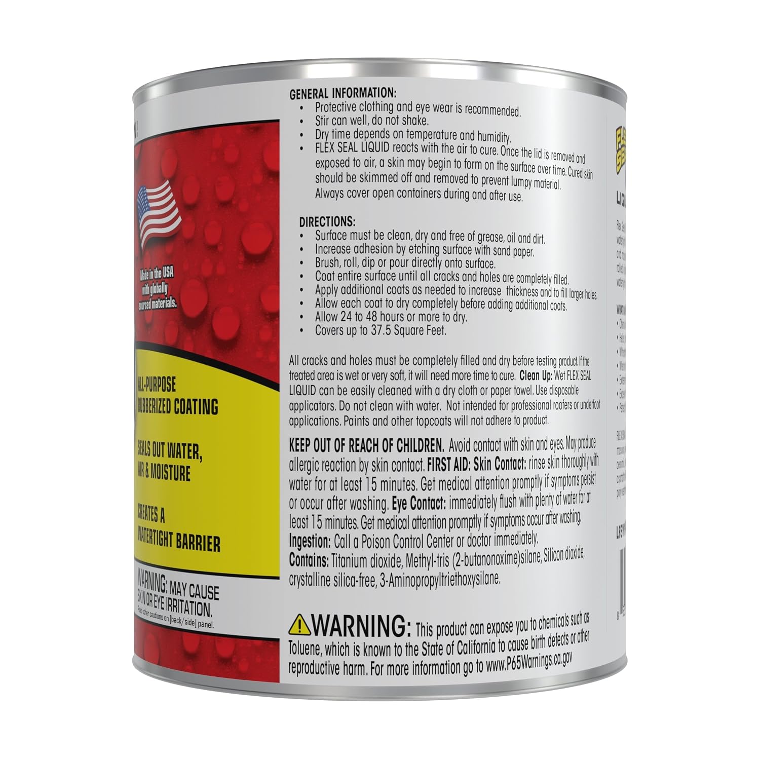 Flex Seal Liquid, Rubber Coating Sealant, Waterproof, Flexible, Breathable, and UV Resistant, Roof Repair, Basements, RV, Campers, Trailers, Marine
