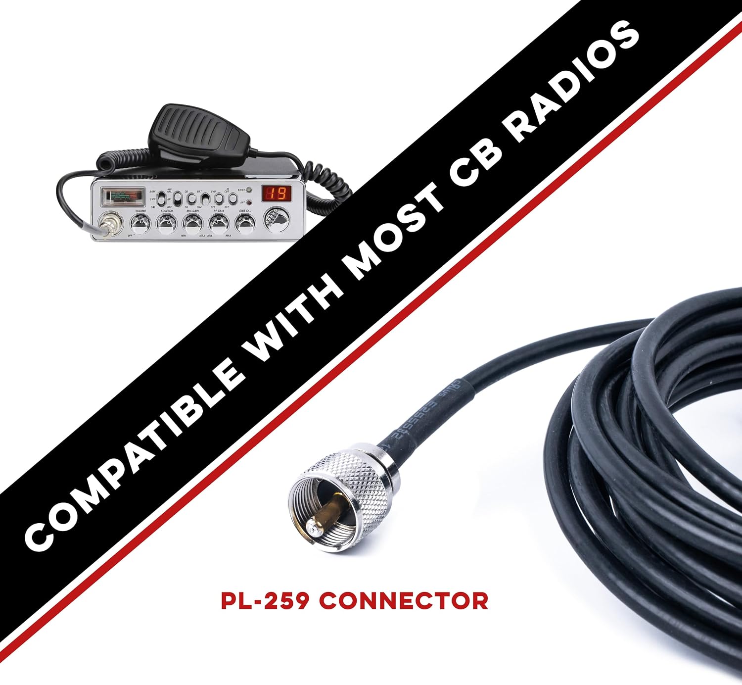 Nagoya CB-72 High-Performance 28" CB Antenna Kit - Universal 26-28 MHz Coverage with Heavy-Duty Magnetic Mount
