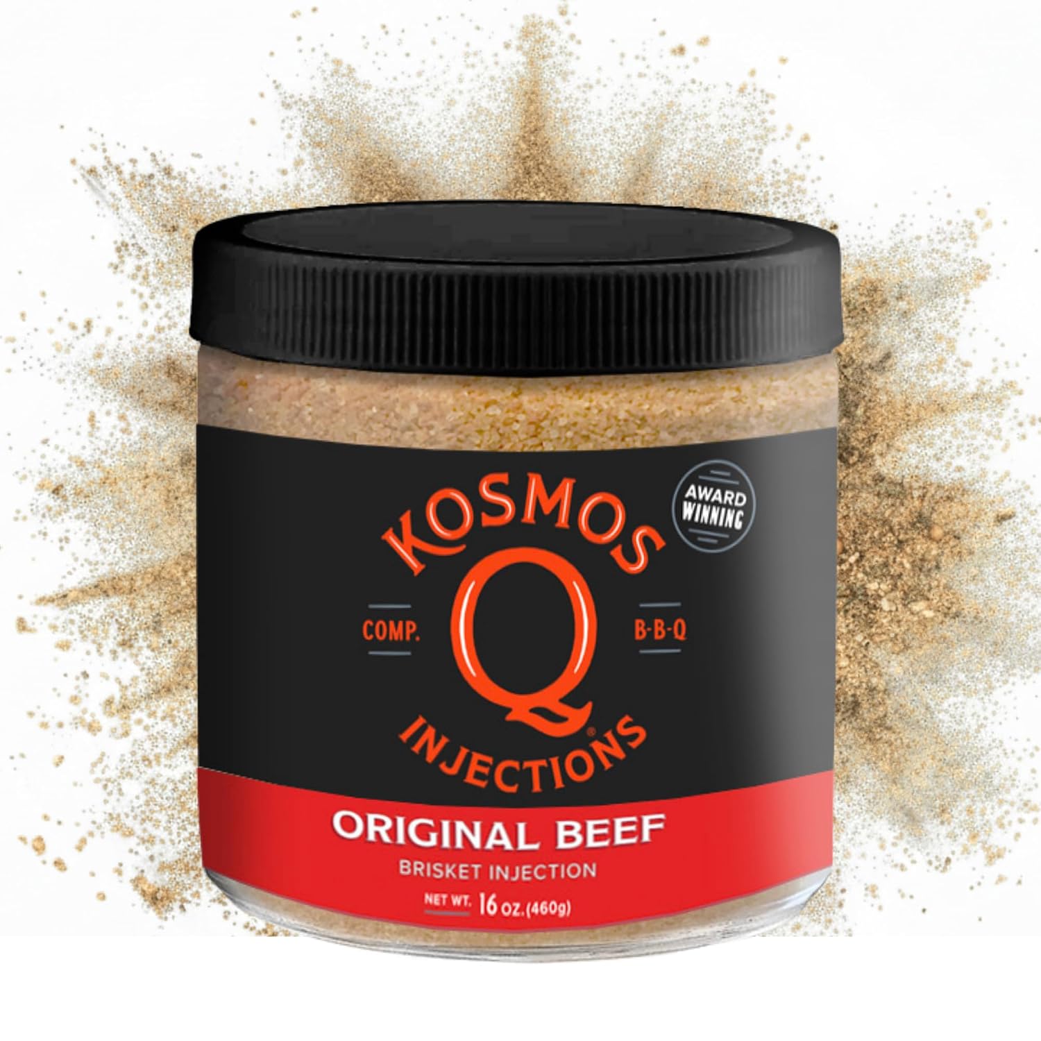 Kosmos Q Reserve Blend Brisket Injection, Premium Beef BBQ Marinade for Tender & Juicy Brisket, Phosphate-Enhanced for Moisture Retention, Competition-Grade Seasoning, Gluten Free, 16 Oz Jar