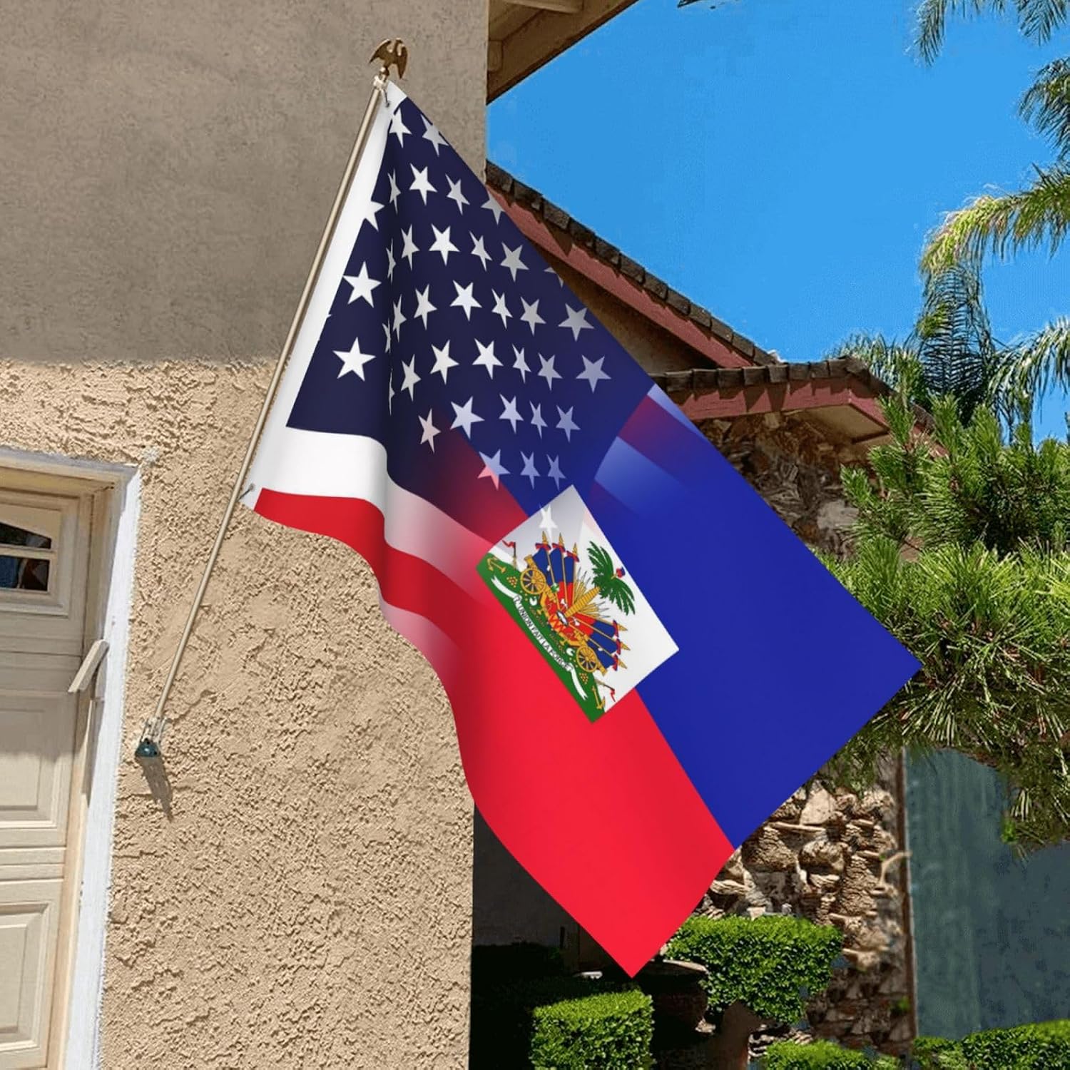 Nicaragua Nicaraguan And American Flag America USA 3x5 Ft Patriotic Banner Outdoor Indoor Decoration National Flags for Garden Car Yard Outside Decor