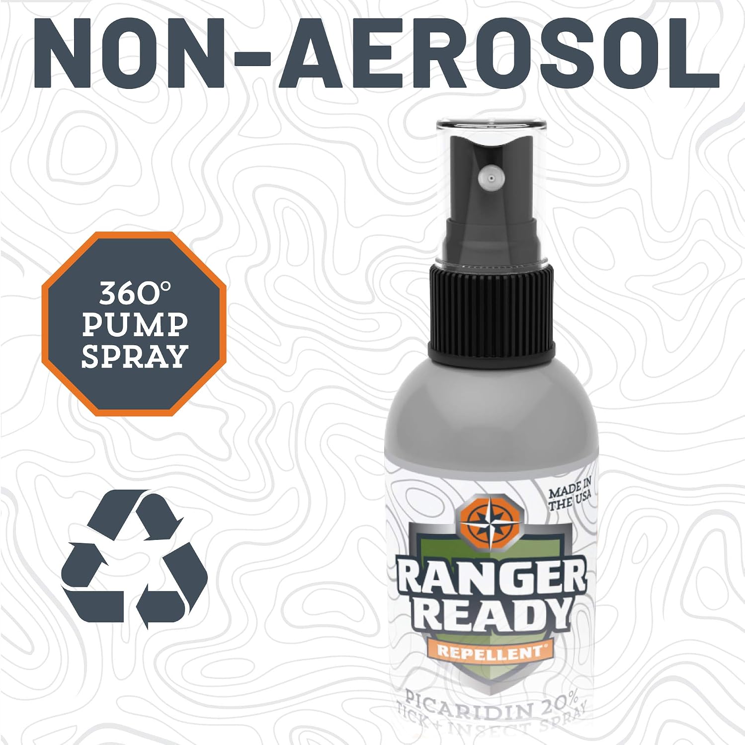 Ranger Ready Repellents Picaridin Insect Repellent Spray with Scent Zero - Mosquito Repellent and Tick Spray (8 oz., Pack of 1)