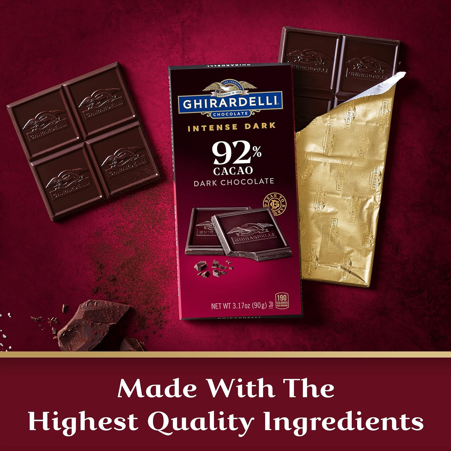 Ghirardelli, Intense Dark Chocolate Bar, 72% Cacao, Bar, 3.5 Ounce