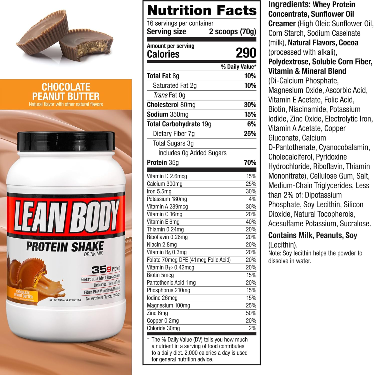 Labrada Nutrition Lean Body Hi-Protein Shake, Strawberry, 2.47-Pound Tub Strawberry Packaging May Vary
