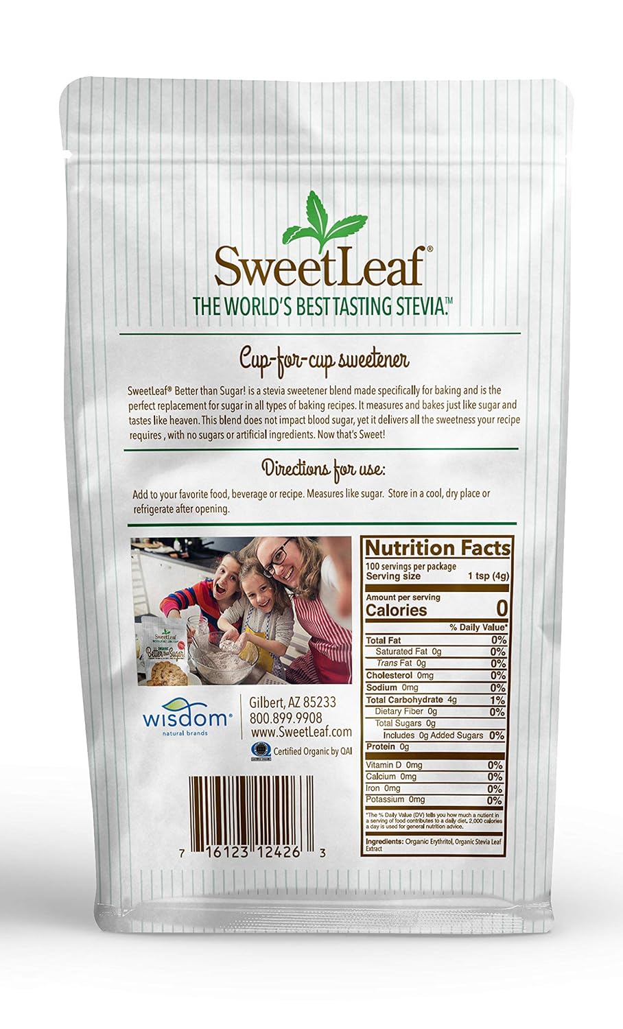SweetLeaf Better Than Sugar Sweetener Alternative - 12.7 Oz | Powdered Sugar Substitute with Stevia & Erythritol, Use for Frosting, Baking, Coffee, Keto Friendly