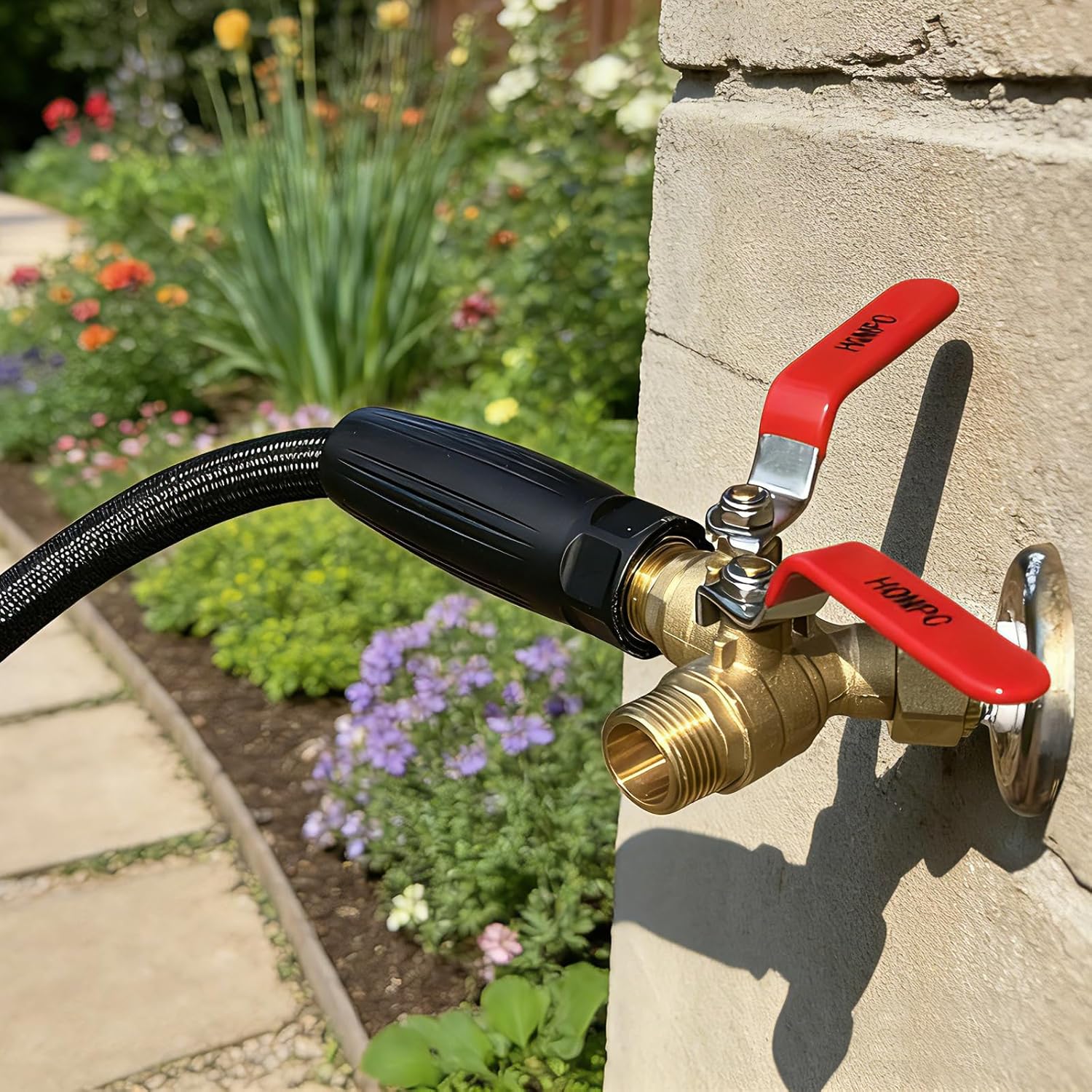 HQMPC Brass Garden Hose Y Valve Hose Splitter Water Garden Hose Adapter 2 Way 3/4" GHT Thread