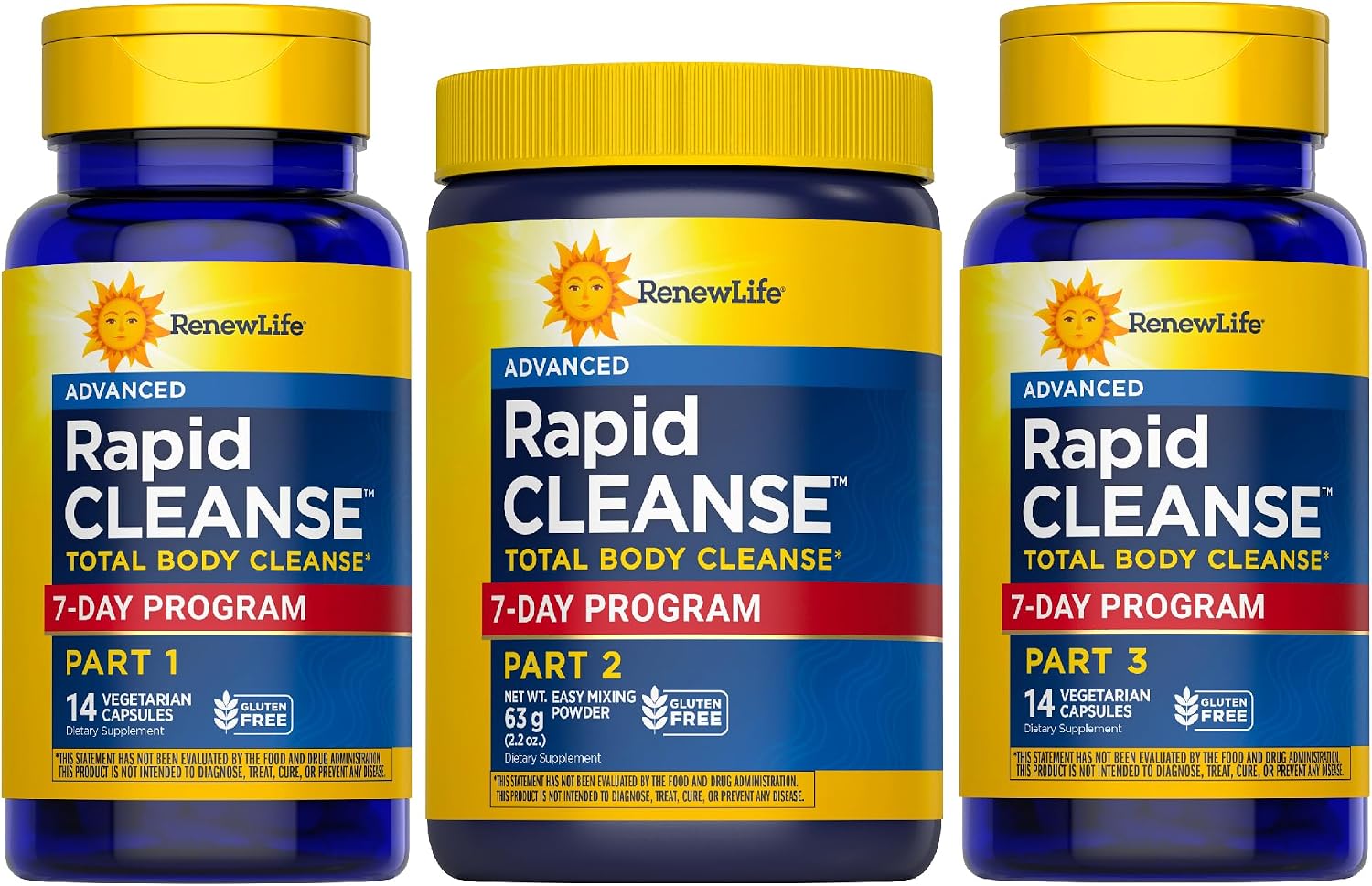 Renew Life Rapid Total Body Cleanse | 7 Day Program | Supports Regularity | Advanced Formula | Vegetarian, Dairy, and Gluten Free Supplement