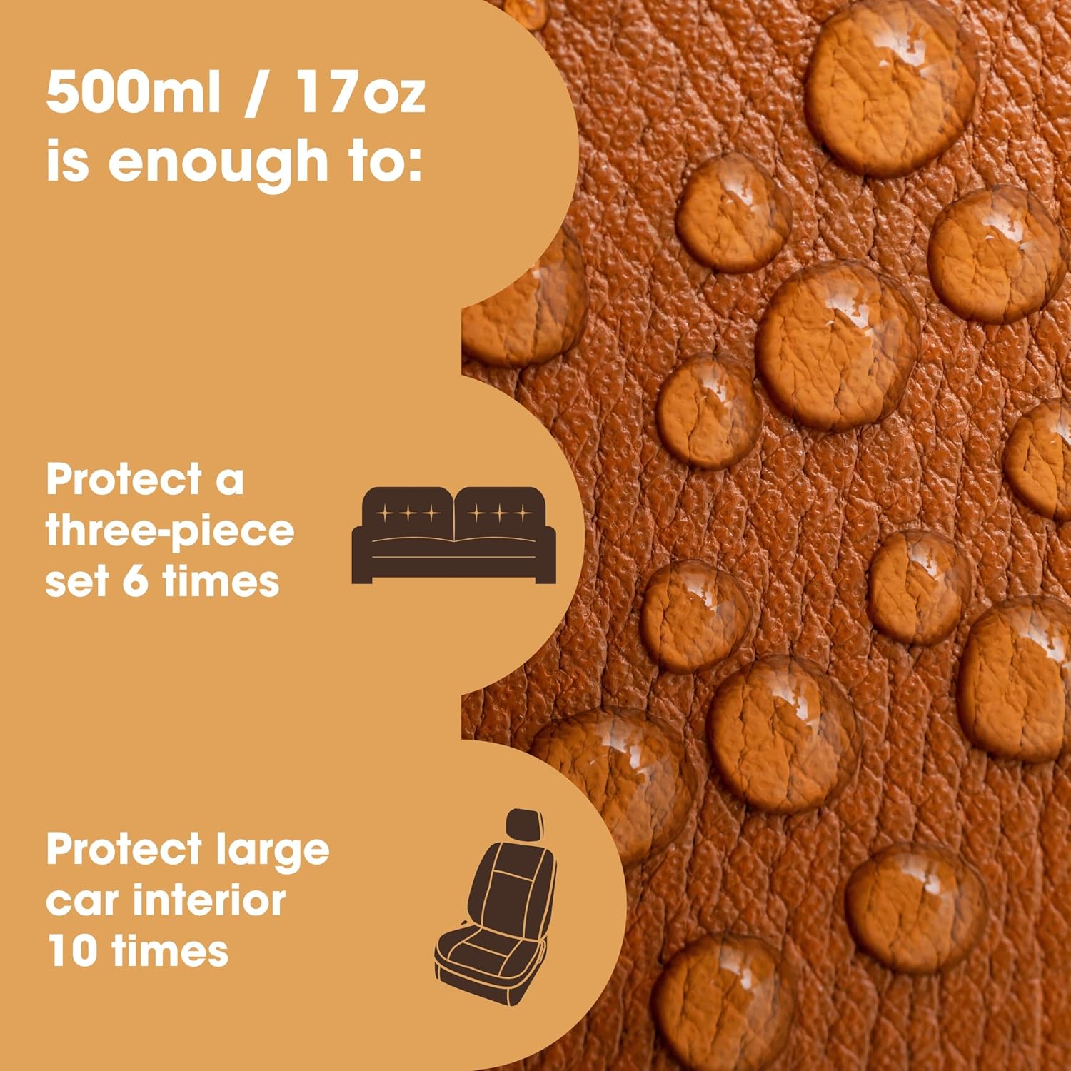 Furniture Clinic Large Leather Care Kit | Leather Cleaner + Conditioning Protection Cream for Furniture | Two 17oz Bottles + 1 Sponge & 1 Cloth | Restore Leather Couches, Car Seats, Jackets, & Boots