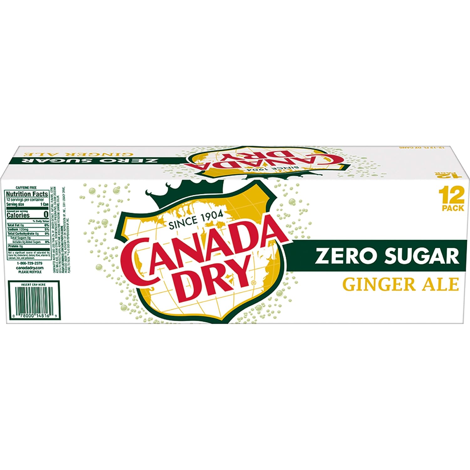 Canada Dry Ginger Ale Soda, 12 fl oz cans, 12 pack