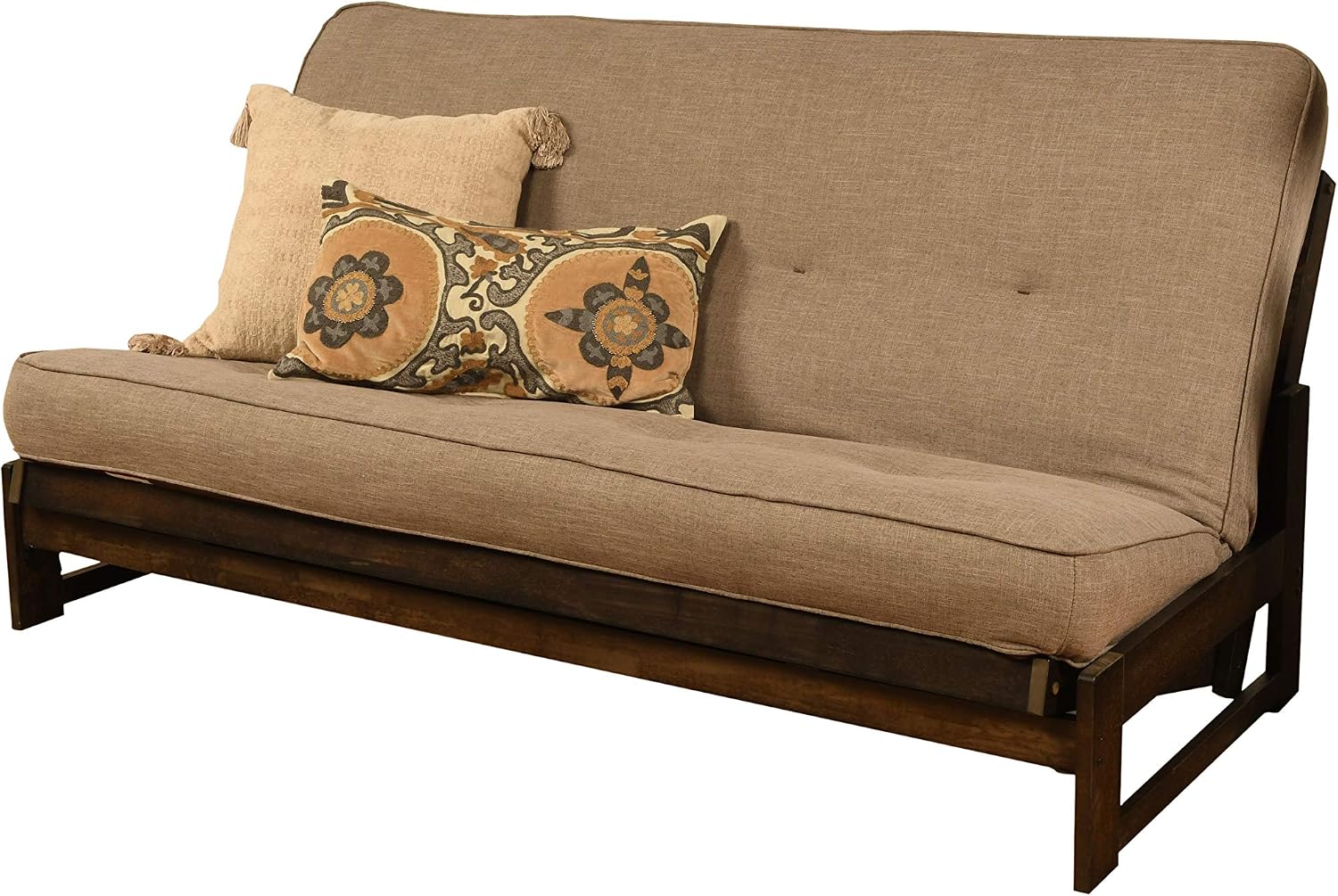 Kodiak Furniture Aspen Futon Set with Reclaim Mocha Finish, Suede Black