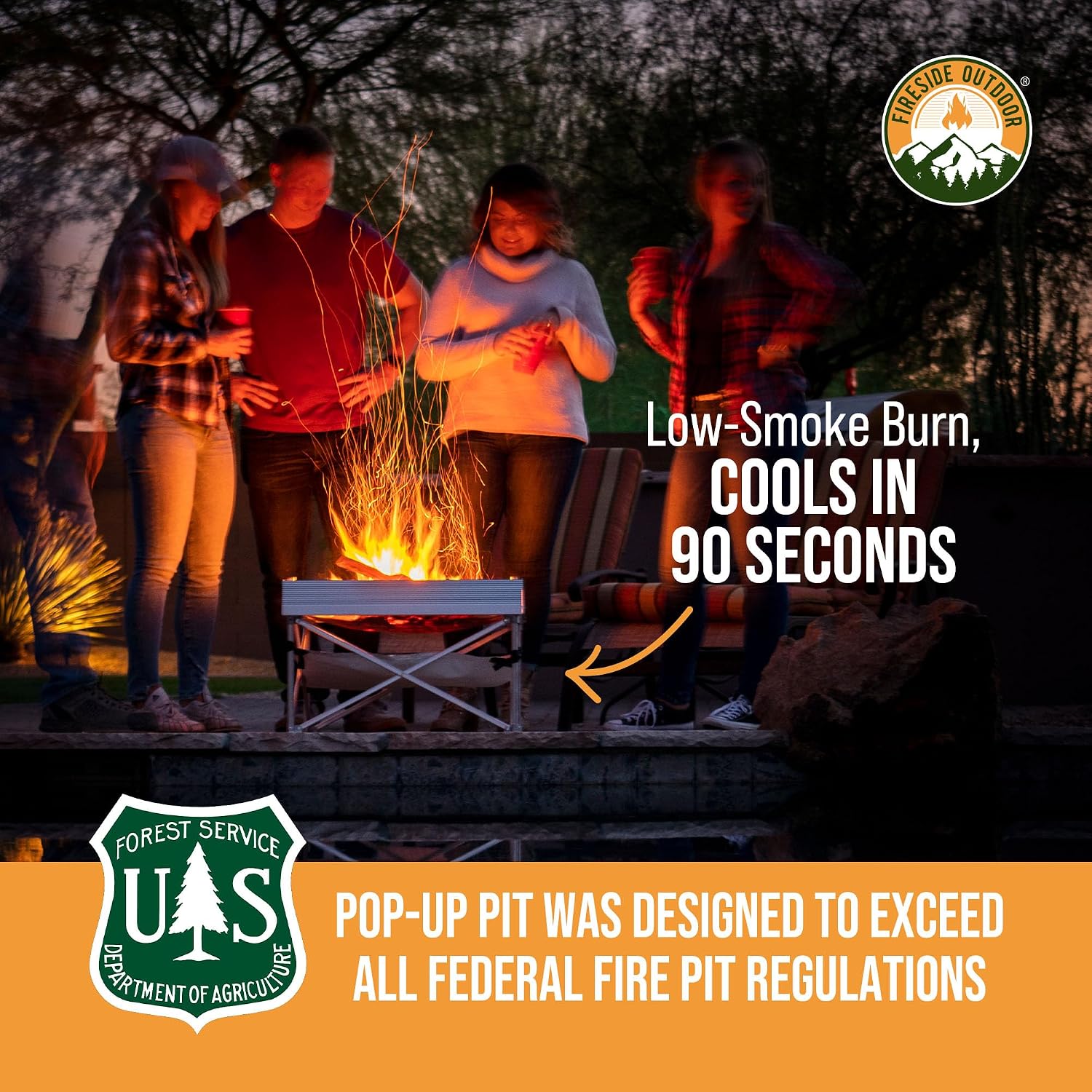 Fireside Outdoor Pop Up Pit Replacement Mesh 24"x24" for Small Portable Fire Pit Wood Burning, Campfire Pits, Mesh Firepit, Camping Fire Pits Portable