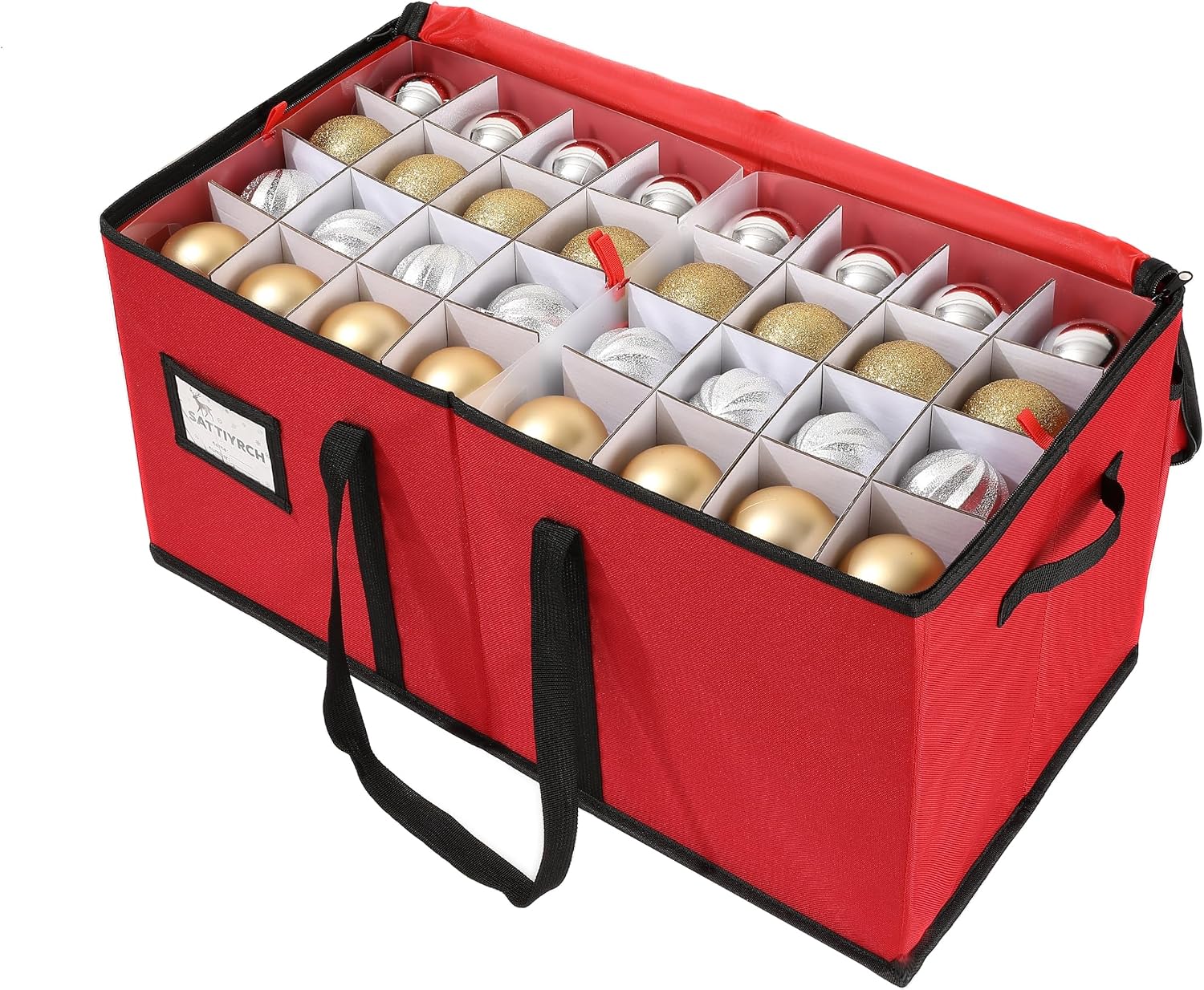Sattiyrch Christmas Ornament Storage Box,Box Contributes Slots for 128 Holiday Ornaments 3-Inch