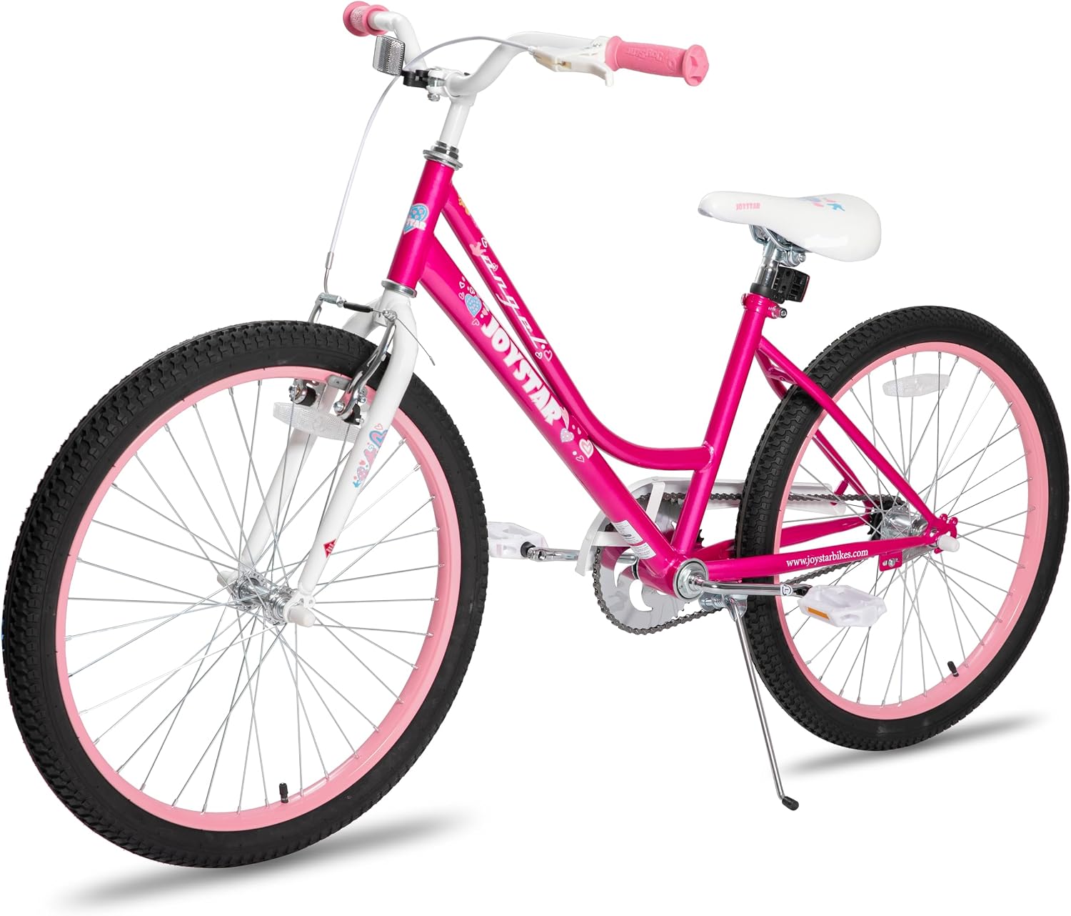 JOYSTAR Angel Girls Bike for Toddlers and Kids Ages 2-12 Years | 12-20 Inch Kids Bike with Training Wheels & Basket, 20 24“ Bicycle with Kickstand