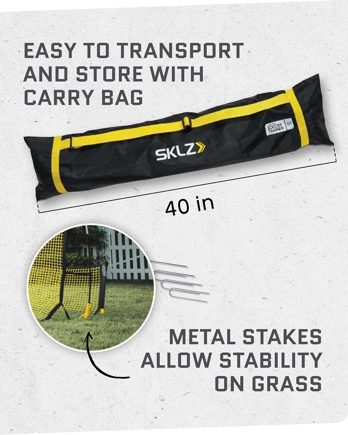SKLZ Quickster Soccer Trainer - Dual-Sided Rebounder for Solo Passing, Receiving
