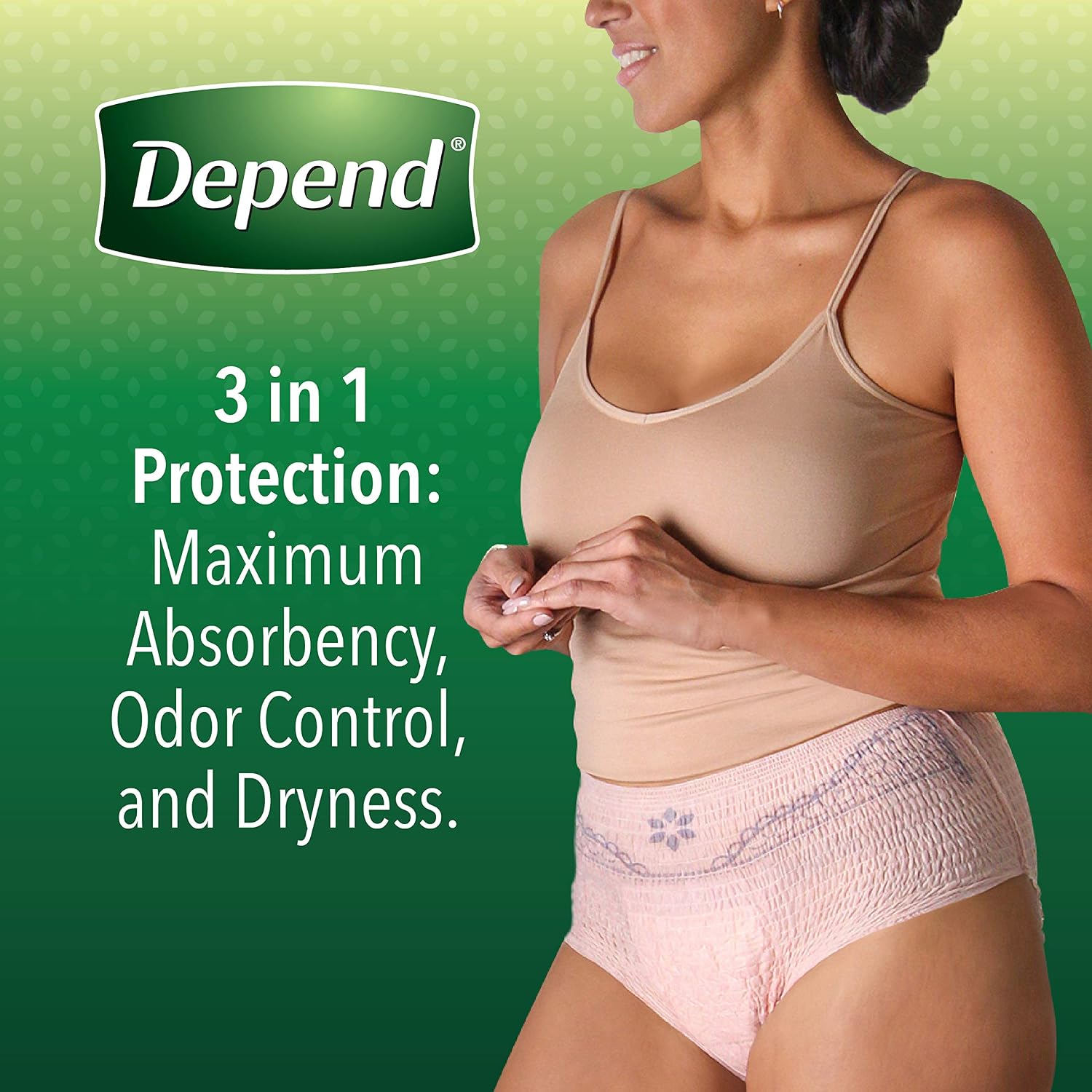Depend FIT-FLEX Incontinence Underwear for Women, Disposable, Maximum Absorbency, Large, Blush, 52 Count (2 Packs of 26) (Packaging May Vary)
