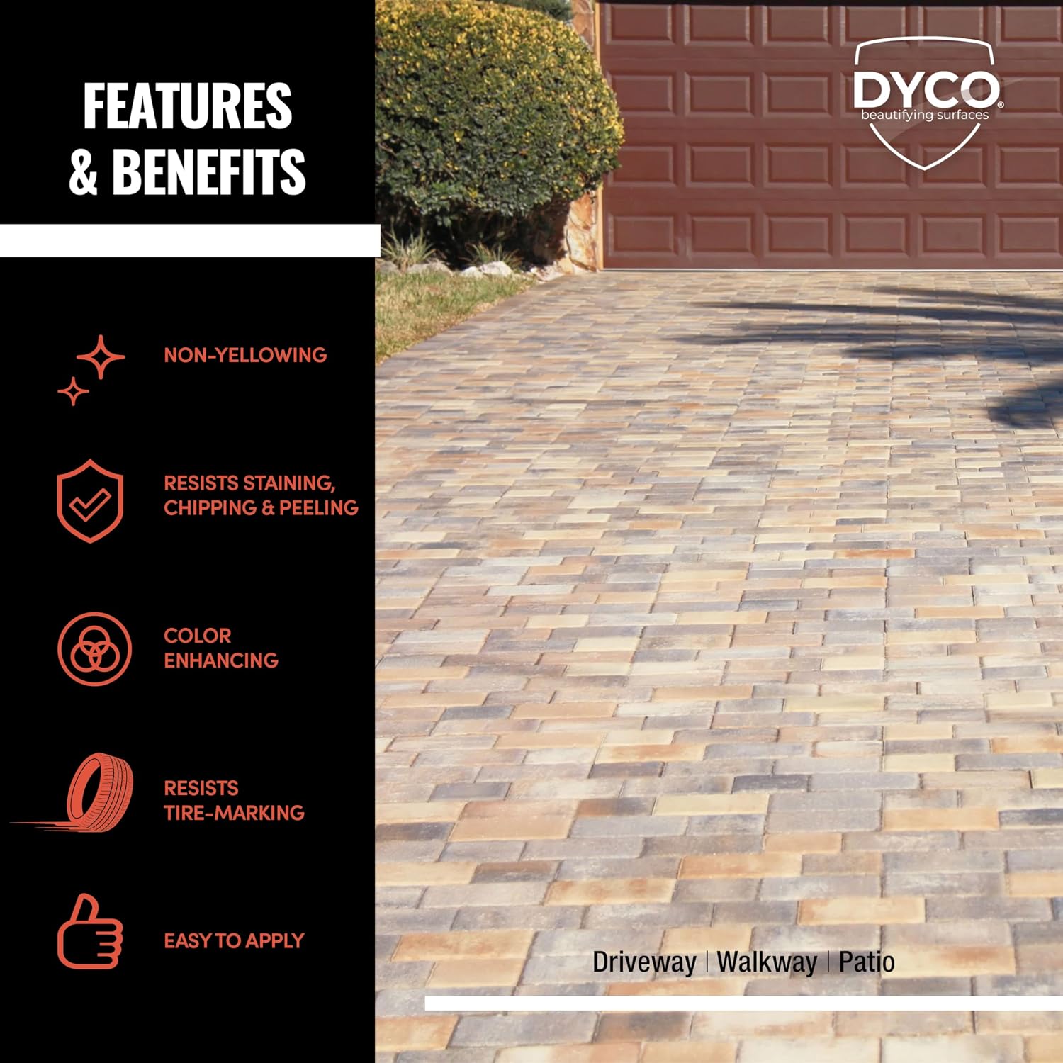 Dyco Paver Sealer Acrylic Waterproofing Sealer - Clear, 1 Gallon, Paver Sealer Wet Look, Concrete Patio Sealer, Concrete Sealer Driveway