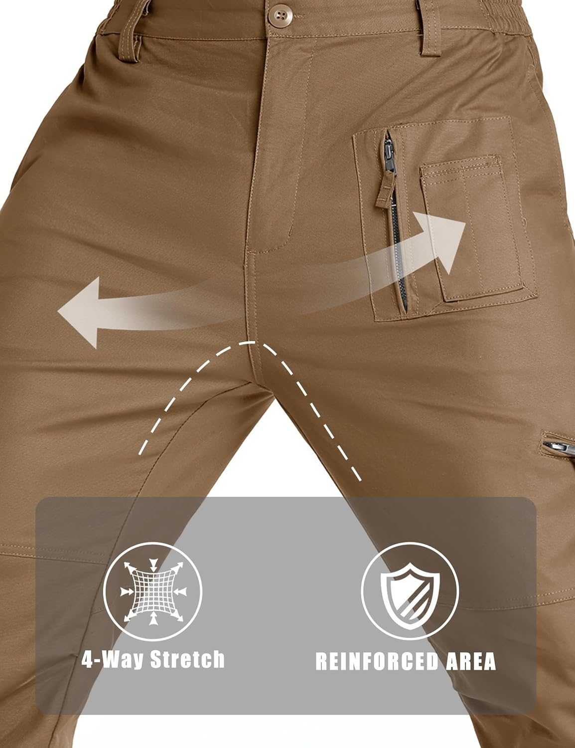 CRYSULLY Mens Tactical Cargo Pants Ripstop Cotton Military Hiking Work