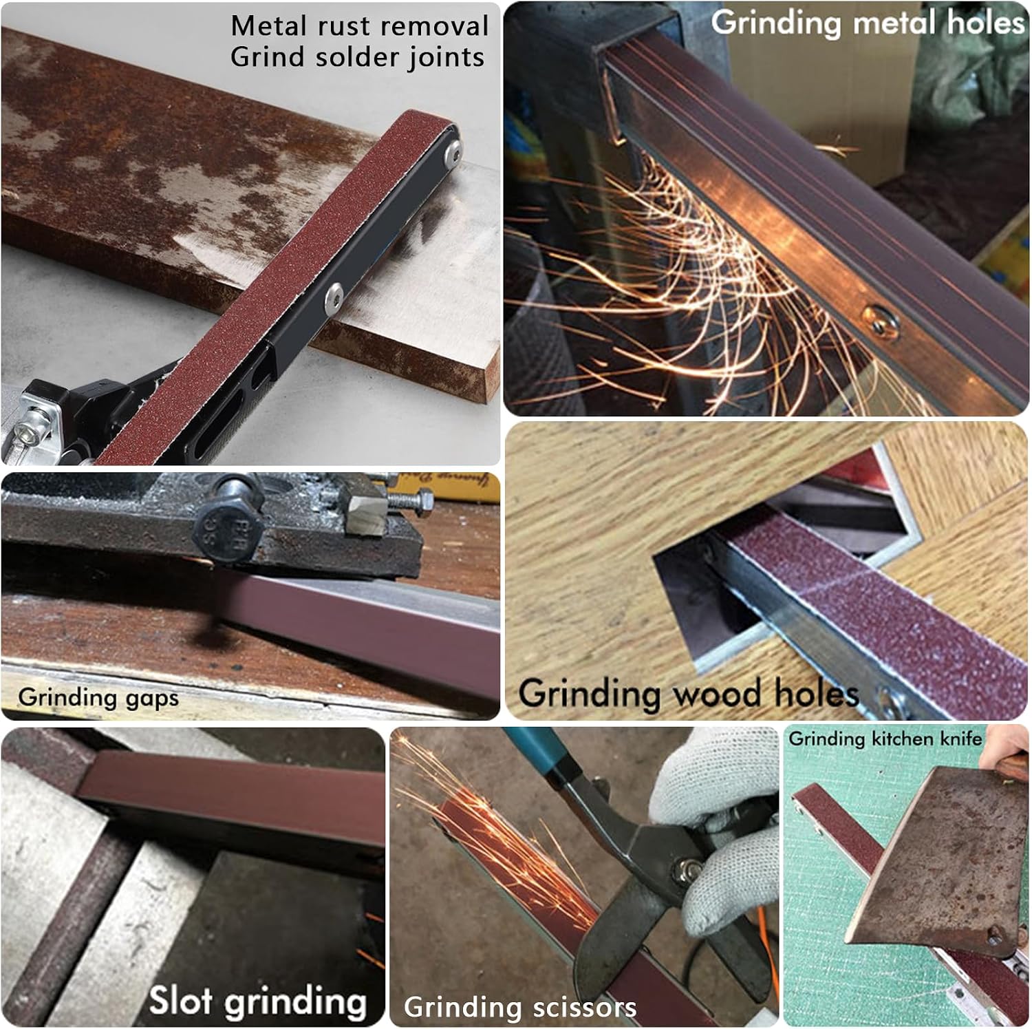 Belt Sander Attachments for Angle Grinder,3/4 x 20.5" Detailing Bandfile Sander Adapter,US 5/8-11 Thread,Suitable for Welding Points Grinding,Woodworking and Metal Rust Removal.(∅45mm)