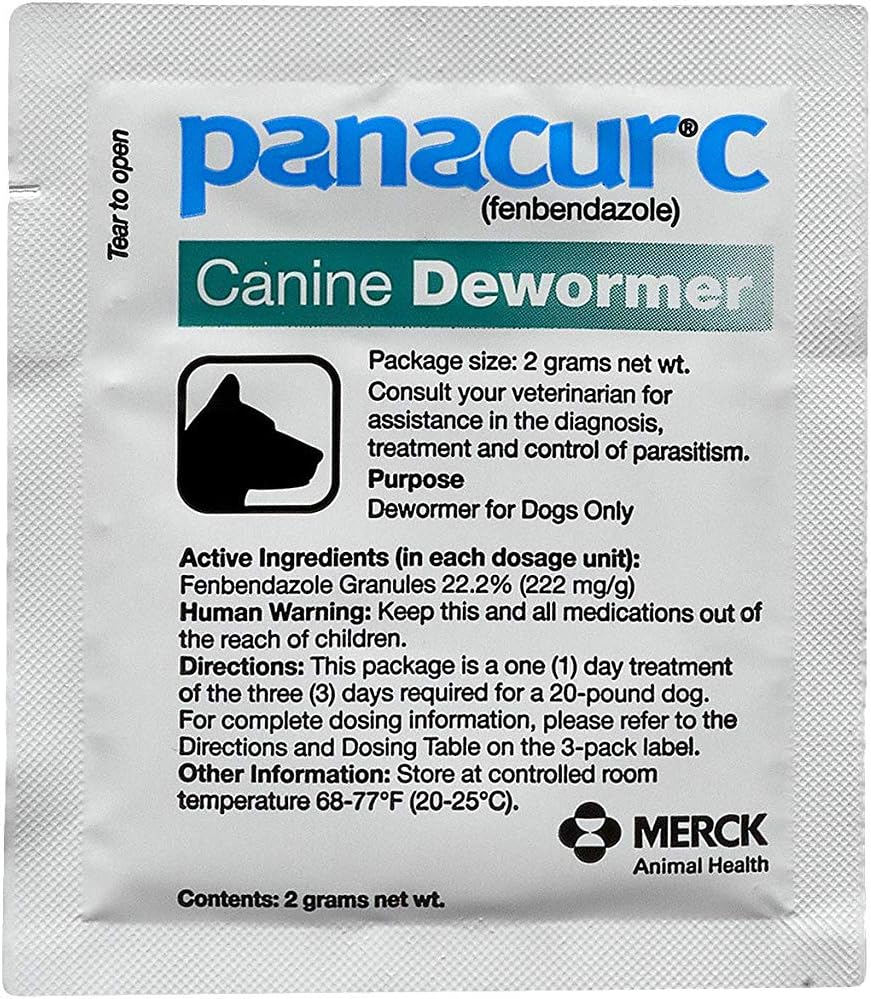 Panacur C Canine Dewormer (fenbendazole), 2 gram,White