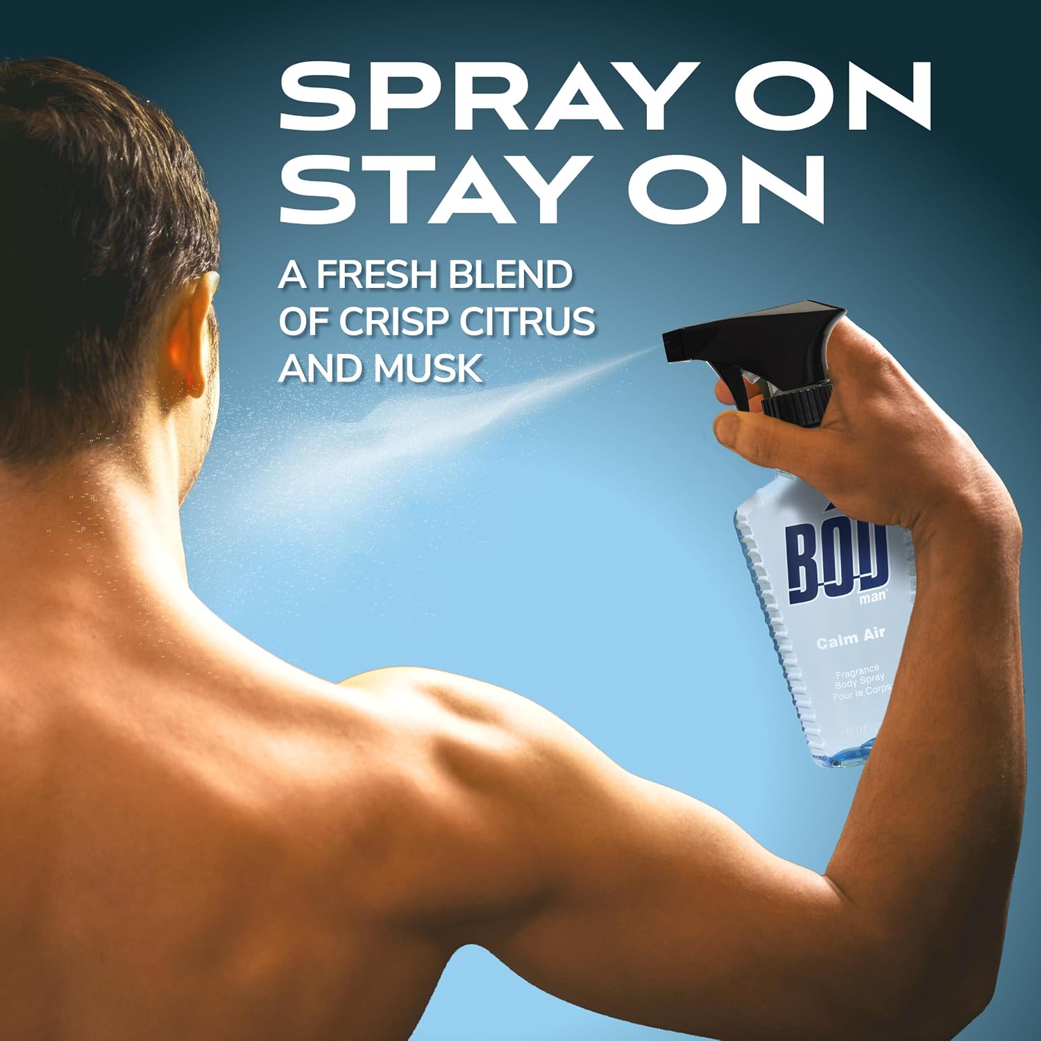 BOD man Fragrance Body Spray, Fresh Blue Musk, 8 fl oz