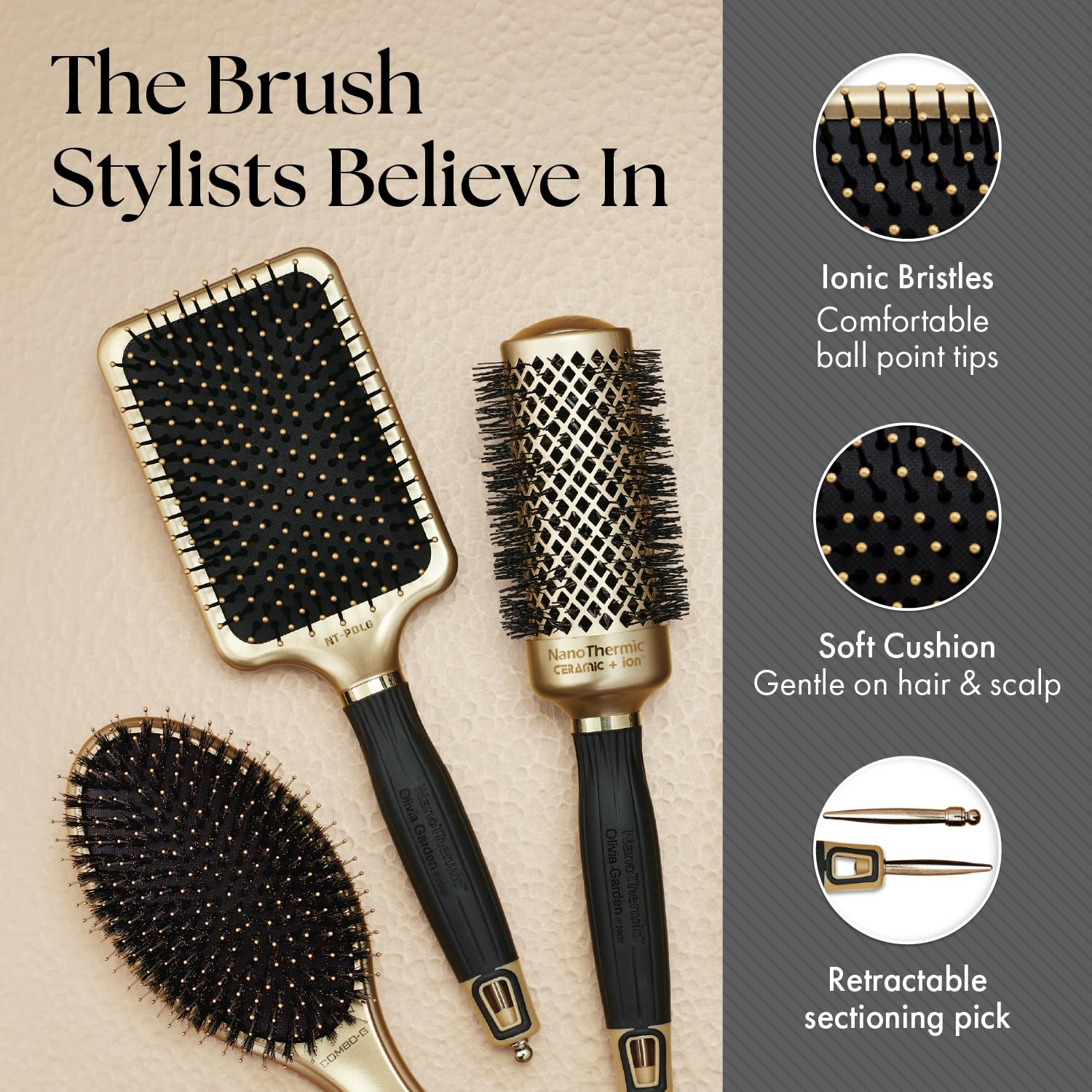 Olivia Garden Ceramic + Ion Nano Thermic Styler Hair Brush