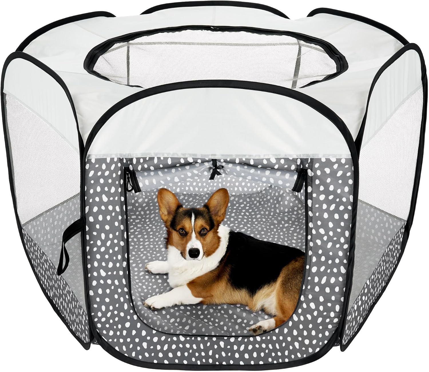 Furhaven Portable Dog Playpen Cat Tent, Pet playground,Kennel foldable indoor outdoor zippered puppy crate - Hunter Green, Medium