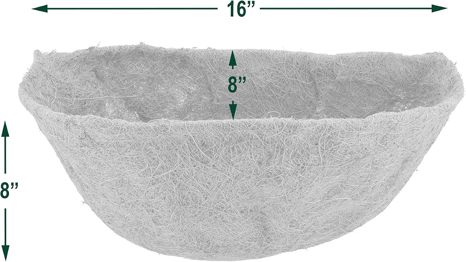 Arcadia Garden Products Extra Durable CB52 18-inch Coco Liner for Half Round Circle Wall Mounted Planters