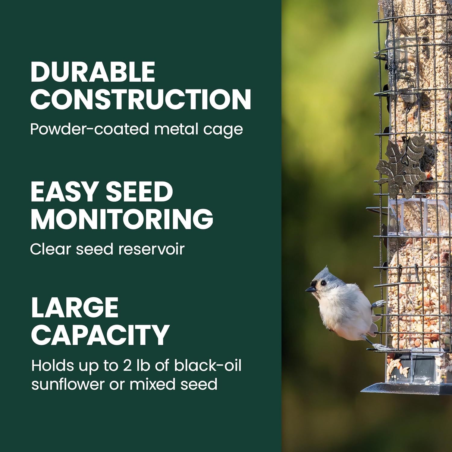 Perky-Pet Squirrel-Be-Gone Bird Feeder, 2 lb Seed Capacity | Weight-Activated Squirrel Proof Bird Feeder