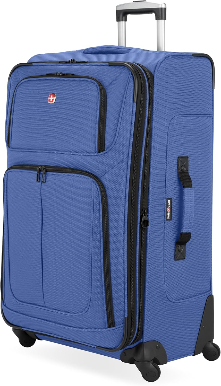 SWISSGEAR Sion Carry-On Spinner Luggage, Softside Expandable, Lightweight Suitcase, Dark Grey, 22.75-Inch