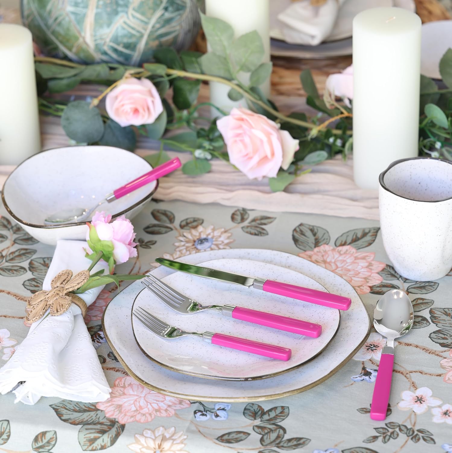 ANNOVA Silverware Set Stainless Steel Colorful Tableware Kitchen Flatware Set Utensils, Includes Dinner Knives, Forks, Spoons