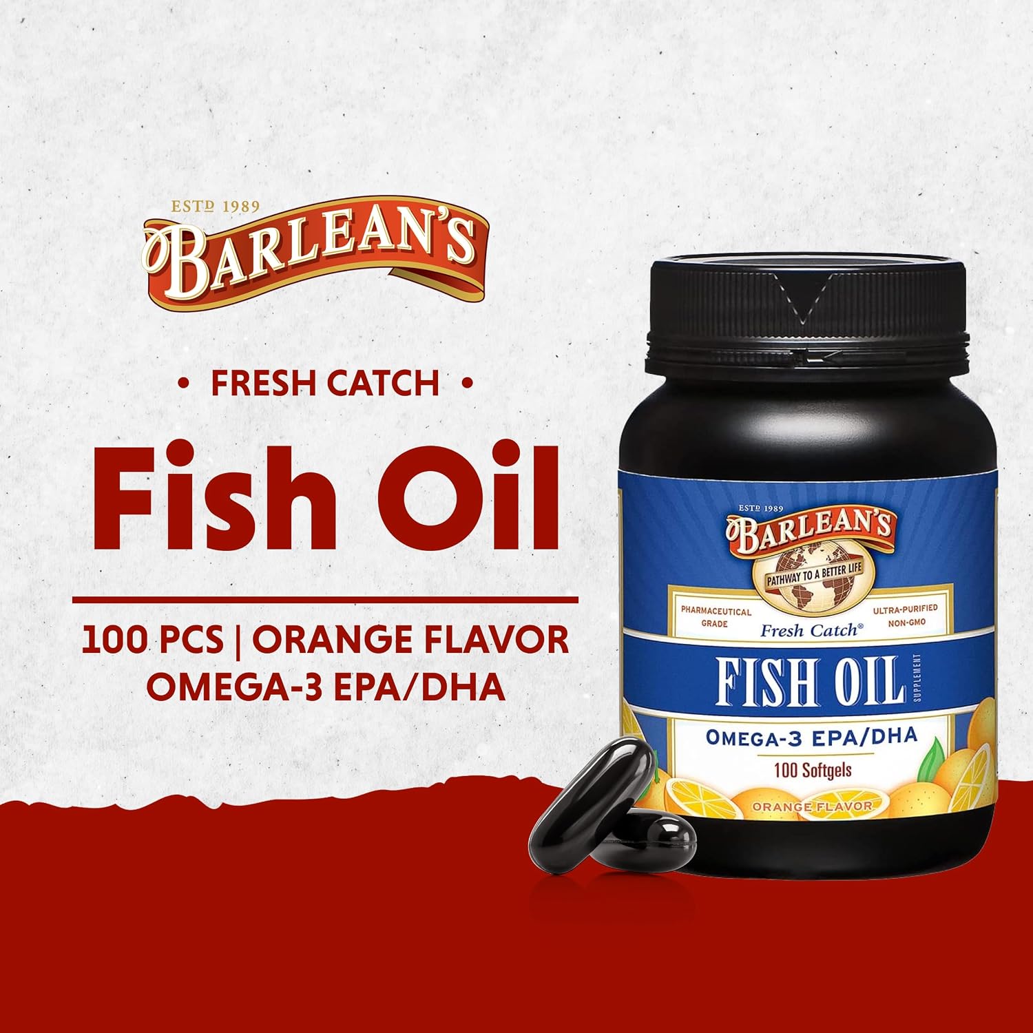 Barlean's Omega 3 Fish Oil Supplements, 600mg Fish Oil Pills with EPA & DHA, Softgels for Joint, Brain, & Heart Health, Orange Flavored, 250 Count | Wild-caught fish oil, EPA DHA omega-3, Burpless, Non-GMO, Gluten-free, 250-count value size, Heart & brai…