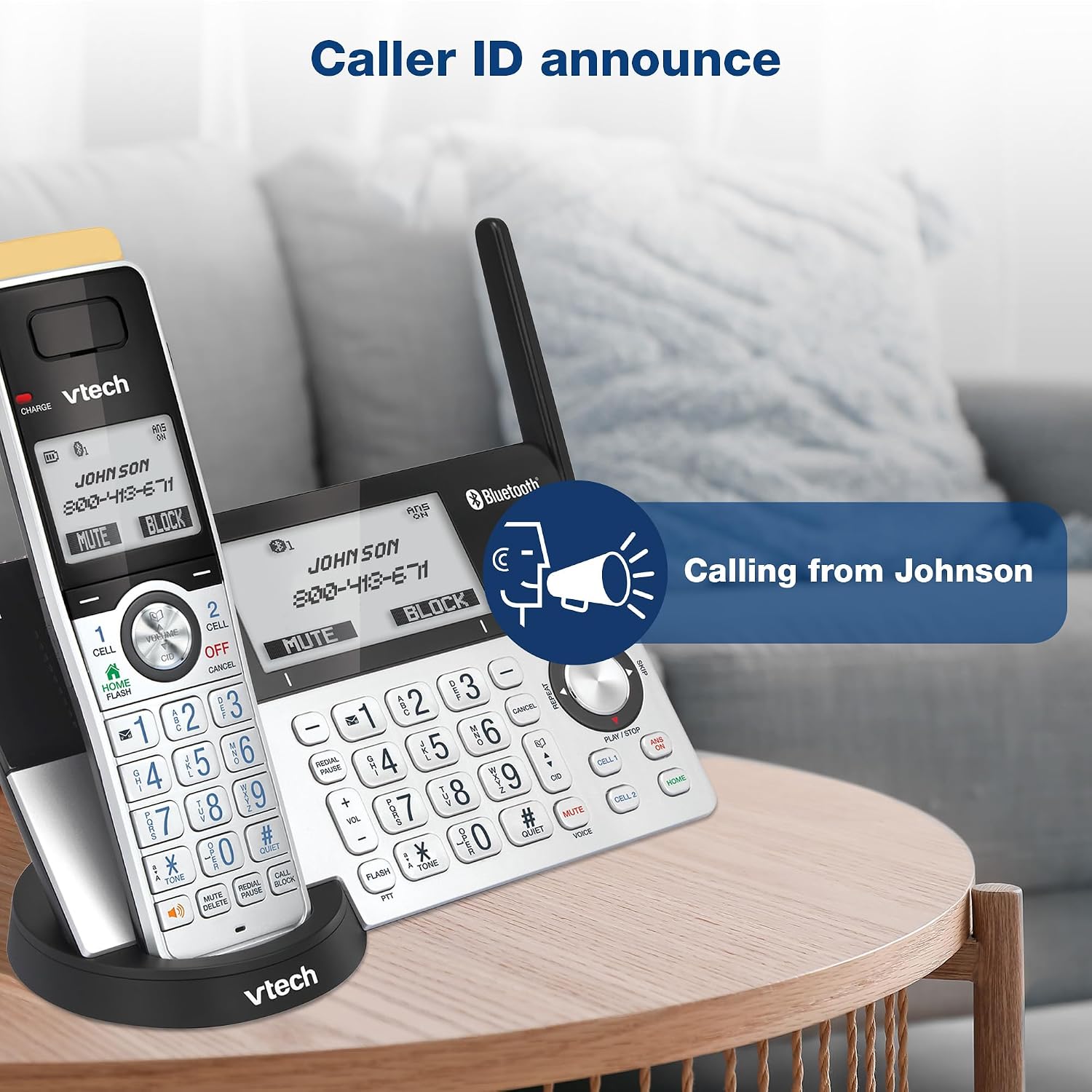 VTech IS8151-5 Super Long Range 5 Handset DECT 6.0 Cordless Phone for Home with Answering Machine, 2300 ft Range, Call Blocking, Bluetooth