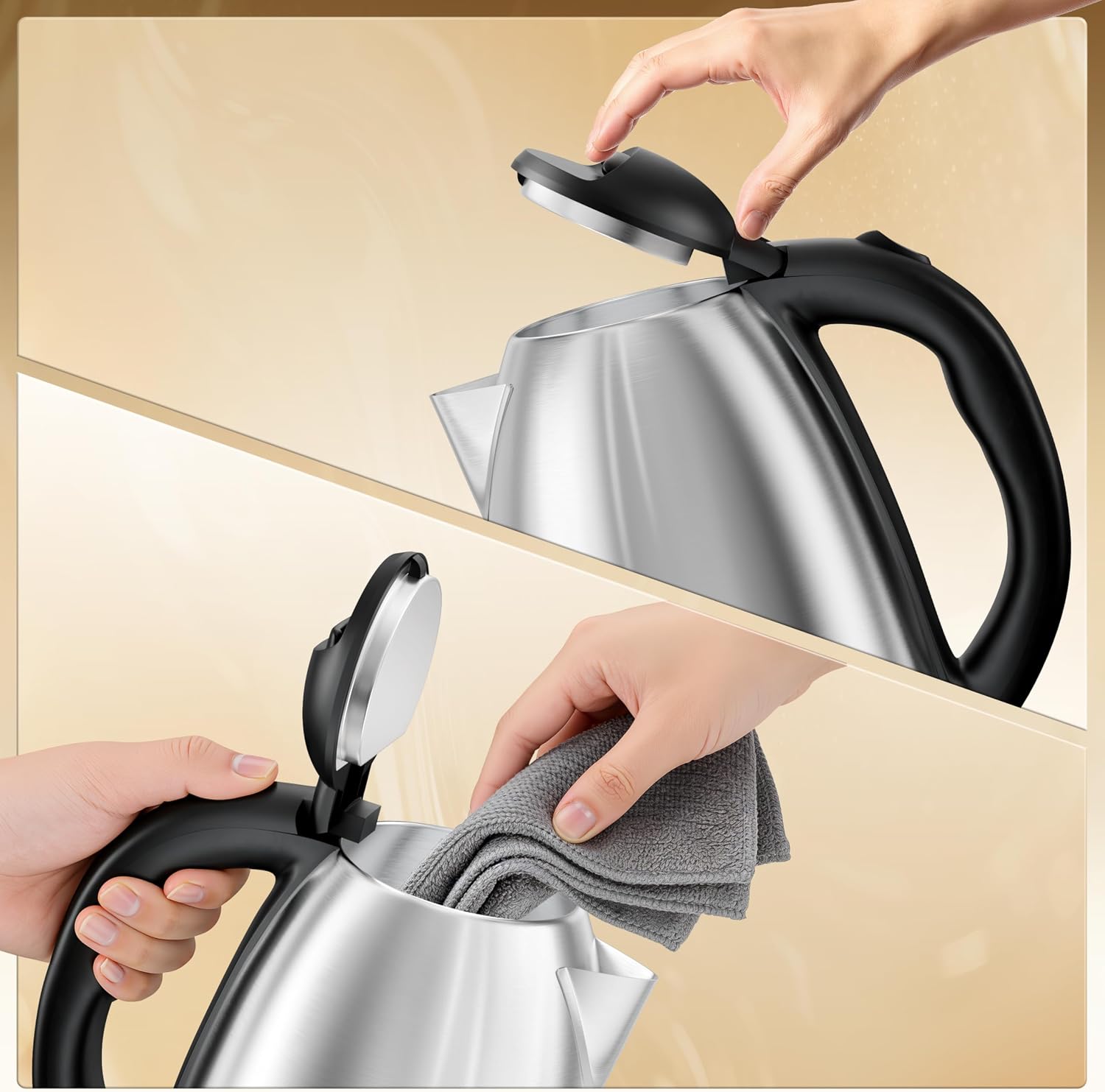 DEZIN 2L Electric Kettle, Fast Boil Electric Tea Kettle, 1000W Water Boiler