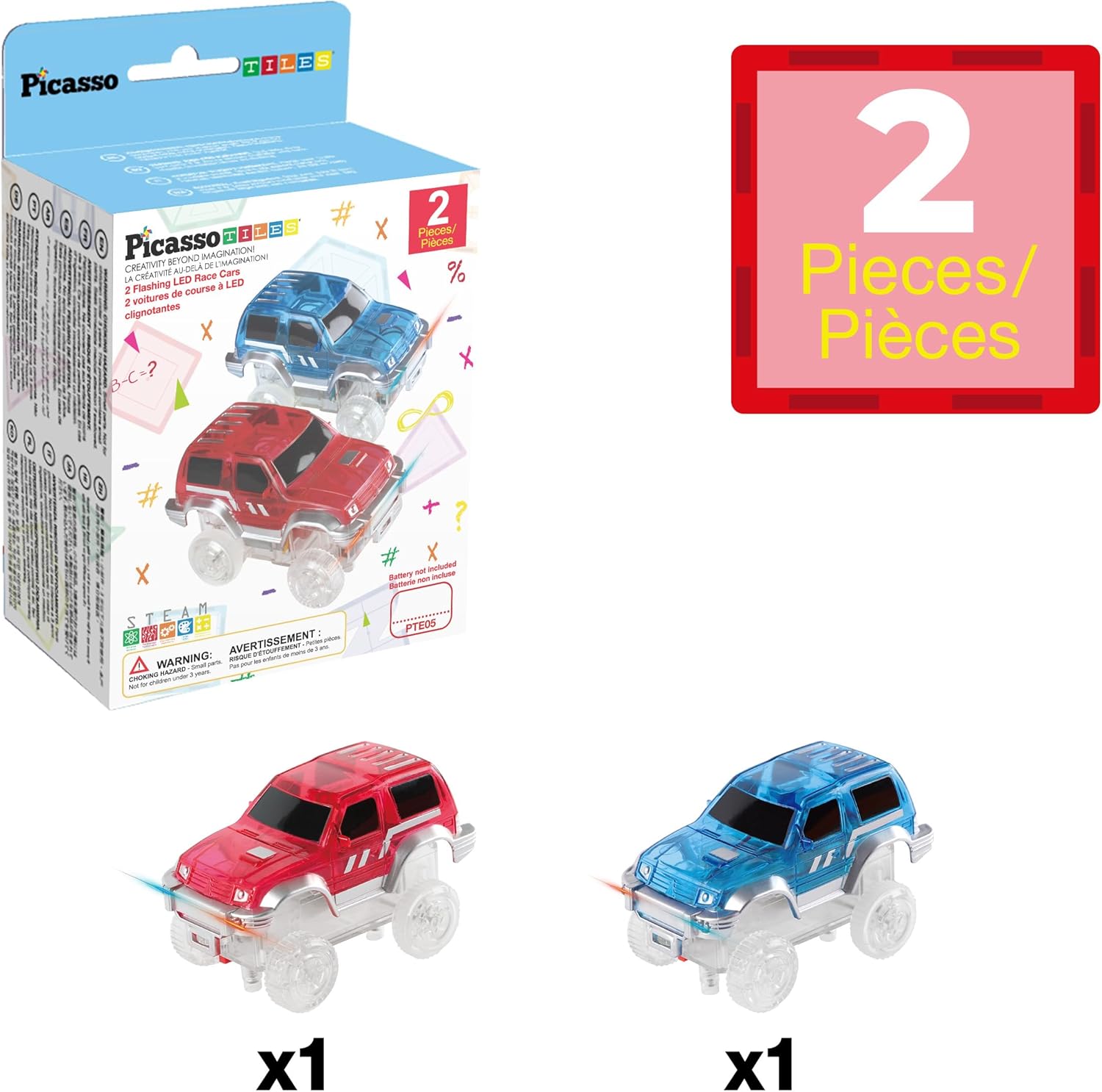 PicassoTiles Race Track Add-On Railway Magnetic Tiles STEM Construction Toy