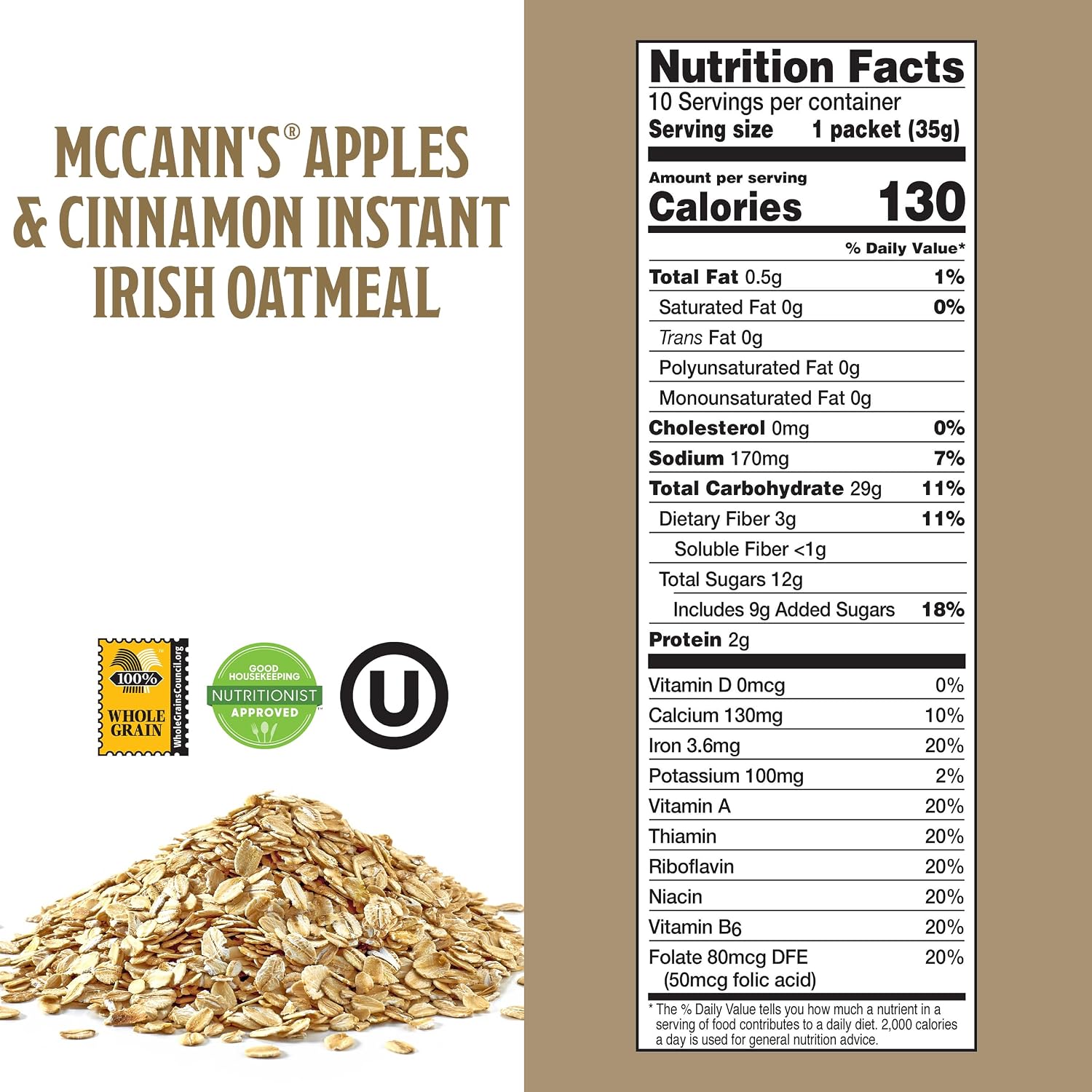 McCann's Irish Oatmeal Instant Oatmeal Cup, Maple Brown Sugar, 1.9 Ounce (Pack of 12)