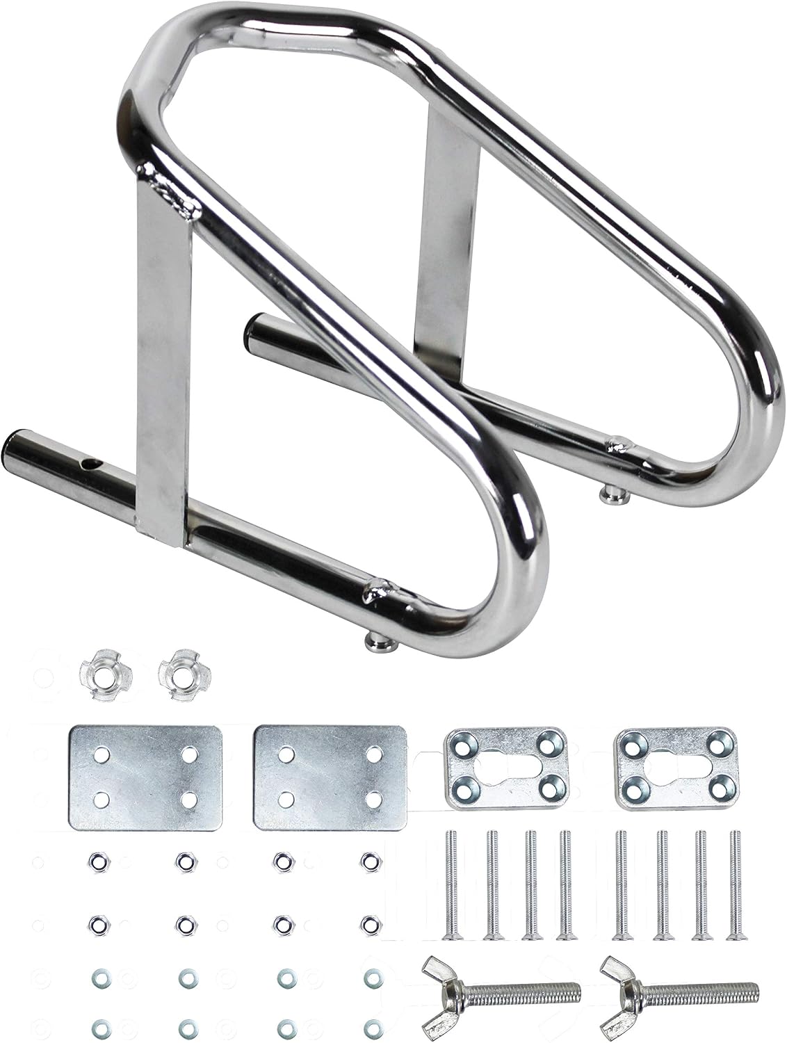 Extreme Max 5001.5763 Deluxe Chrome Motorcycle Wheel Chock - 5.5" Wide