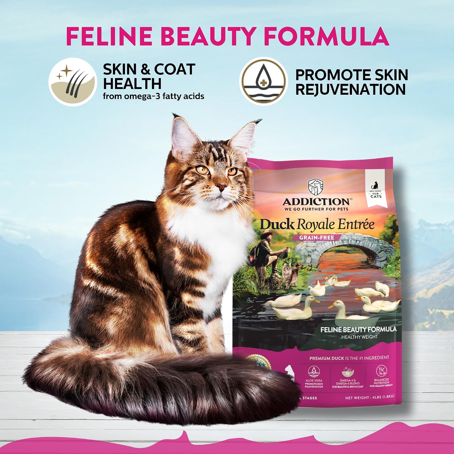 Addiction Viva La Venison Grain-Free Dry Cat Food - with Premium Venison to Support Muscle Development & Maintenance - High-Protein Recipe with Chicken & Low Carb - Made in New Zealand - 4lbs