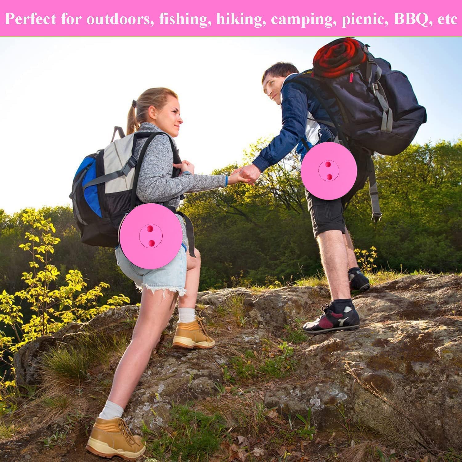 Fishboy Collapsible Stool for Adults, Portable Folding Camping Seat, 400lbs
