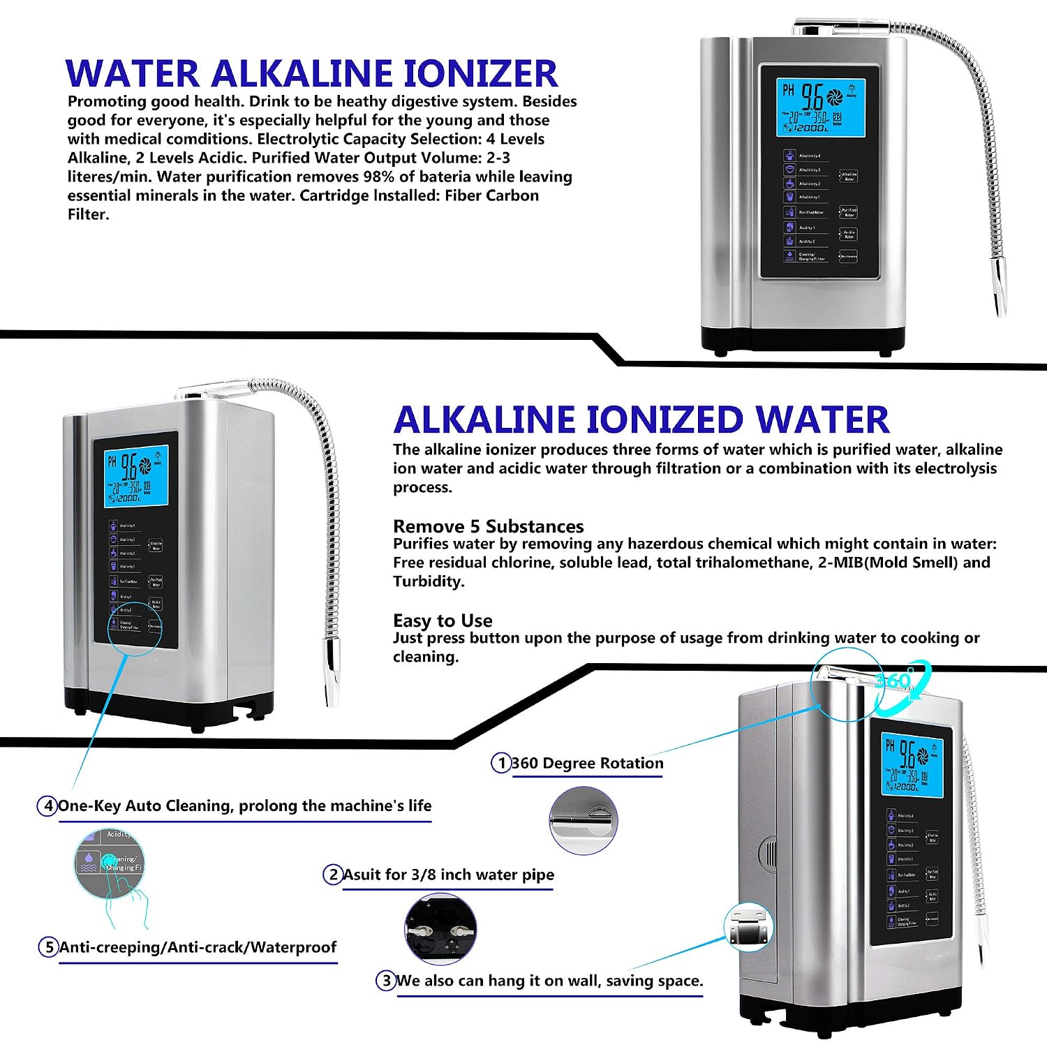 Alkaline Water Ionizer, Water Purifier Machine