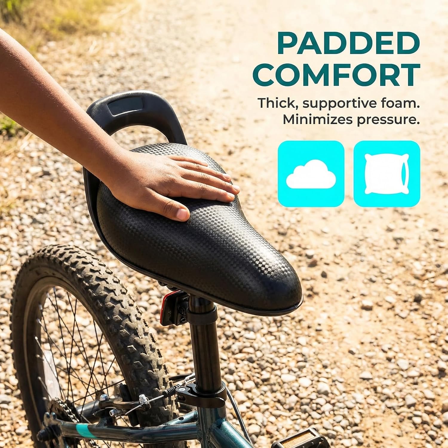 Kids Bike Seat Replacement - Comfortable Padded Bicycle Saddle for 12 14 16 Inch Boys Girls Bikes Soft Breathable Cushion for Mountain Road Cycling