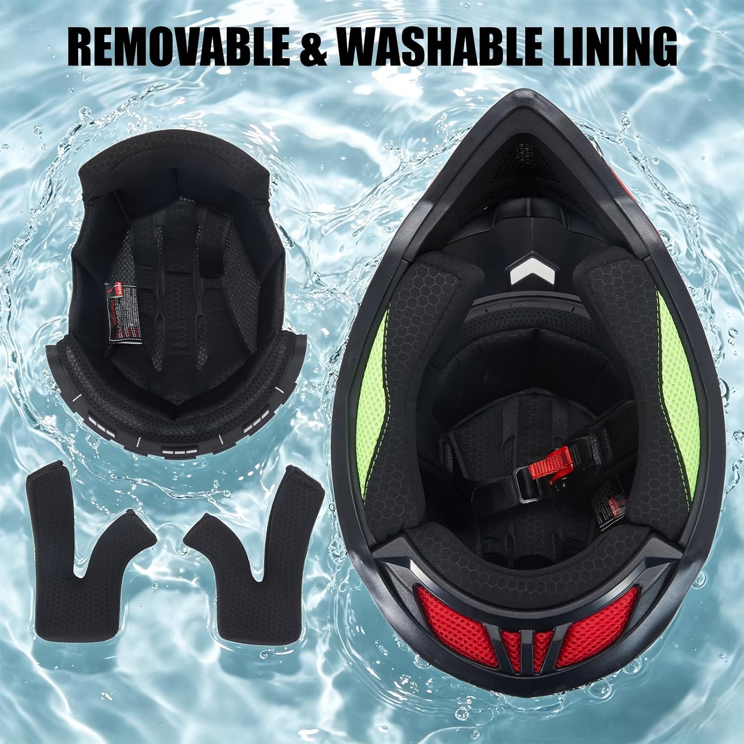 Adult Dirt Bike Helmet DOT Approved,WS901 Full Face Motocross Set | Includes Goggles Gloves,adjustable visor and washable liner for UTV MX Dirtbike ATV OffRoad