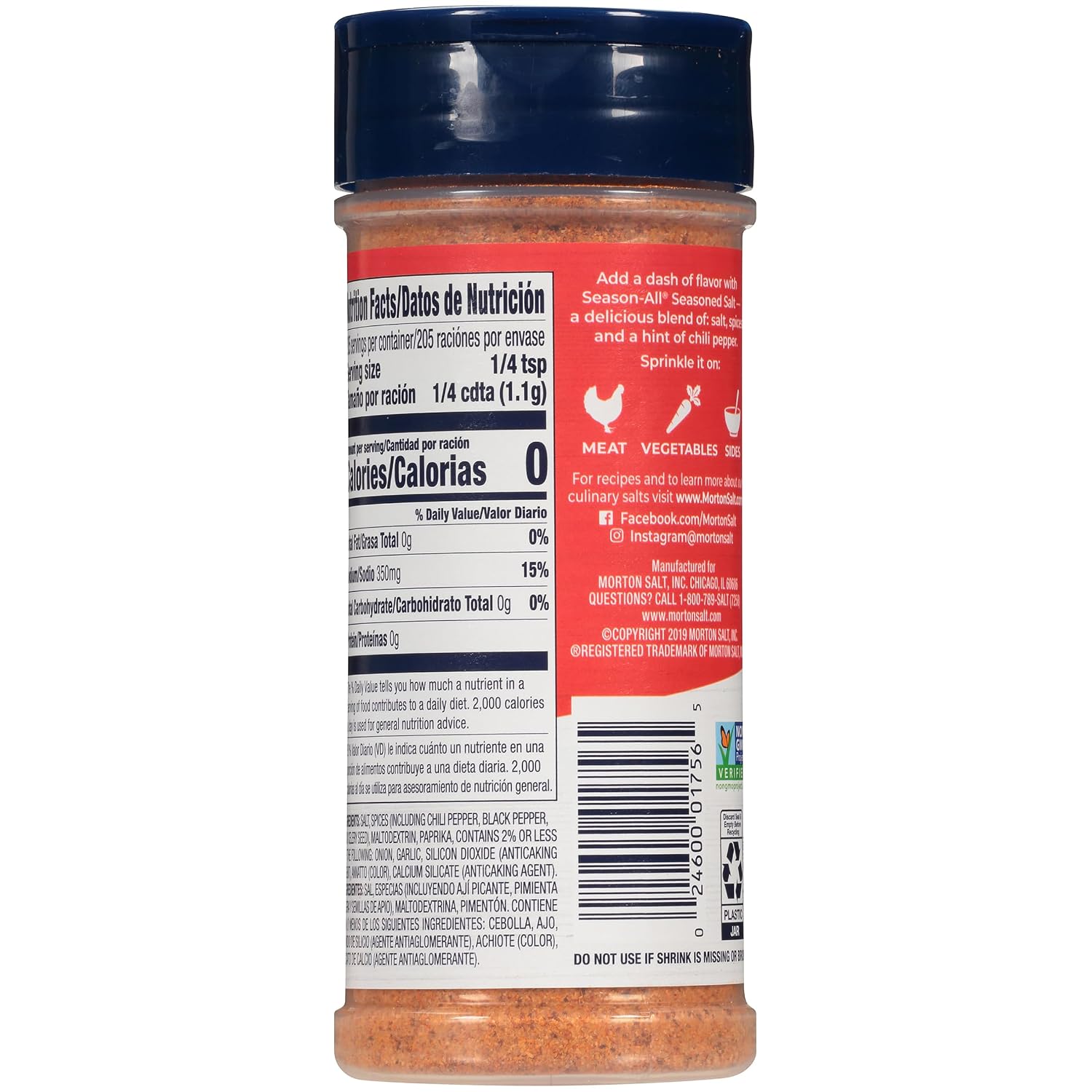 Morton Season All Purpose Seasoning, Seasoned Salt, 8 Ounce | Spices and Seasonings with Black Pepper, Onion and Garlic, Hint of Chili Pepper, Beef