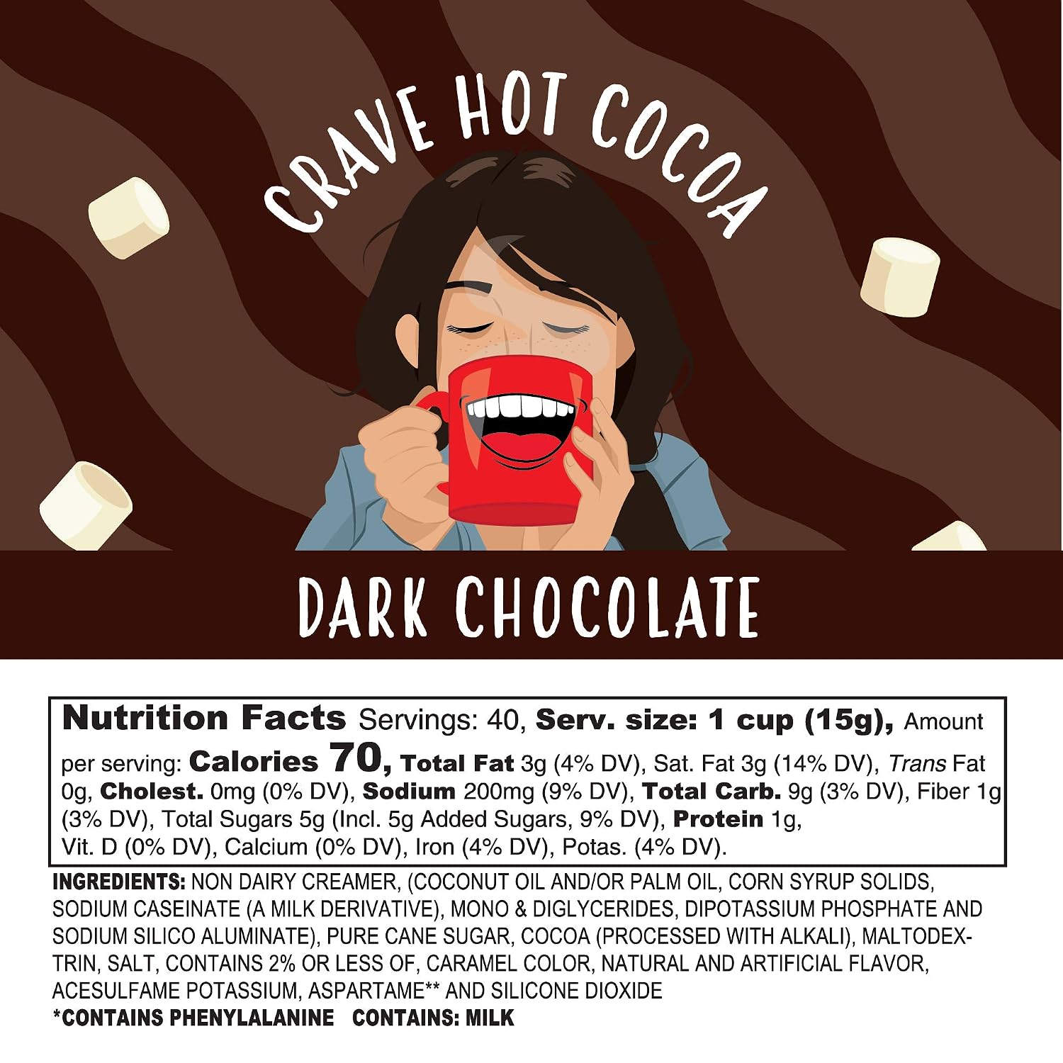 Crave Hot Chocolate Pods, Compatible with 2.0 K-Cup Brewers, Mint Chocolate, 40 Count