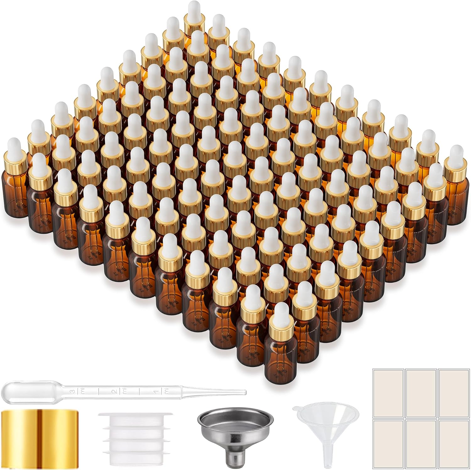 PrettyCare Glass Eye Dropper Bottles 99 Pack