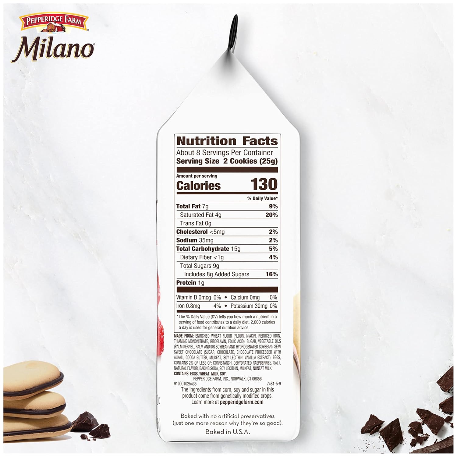 Pepperidge Farm Milano Milk Chocolate Cookies, 6 OZ Bag (15 Cookies)