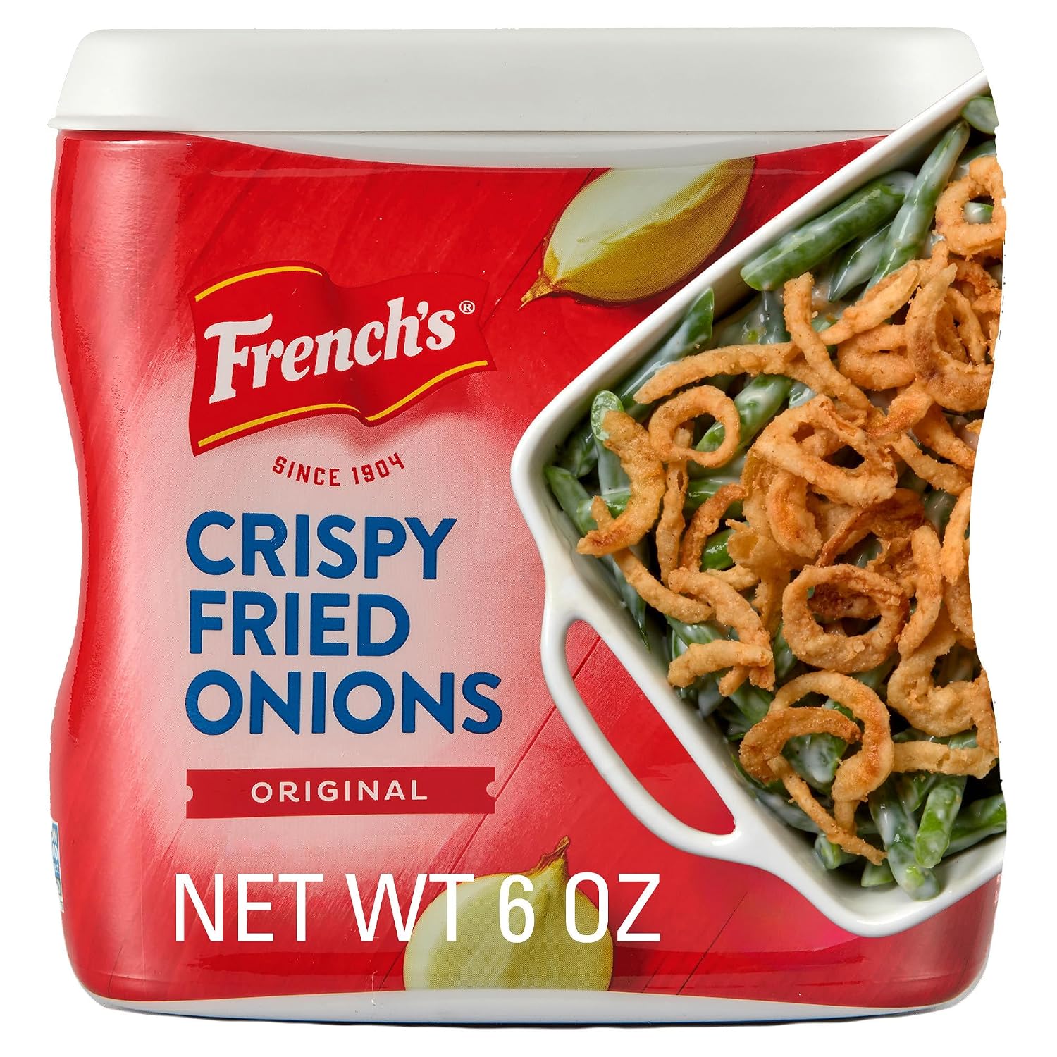 French's Crispy Fried Onions, Original, Made with Real Onions, No Artificial Flavors, Sprinkle on Salads, Potatoes, Chicken, Burgers, Green Bean Casserole, 6 oz
