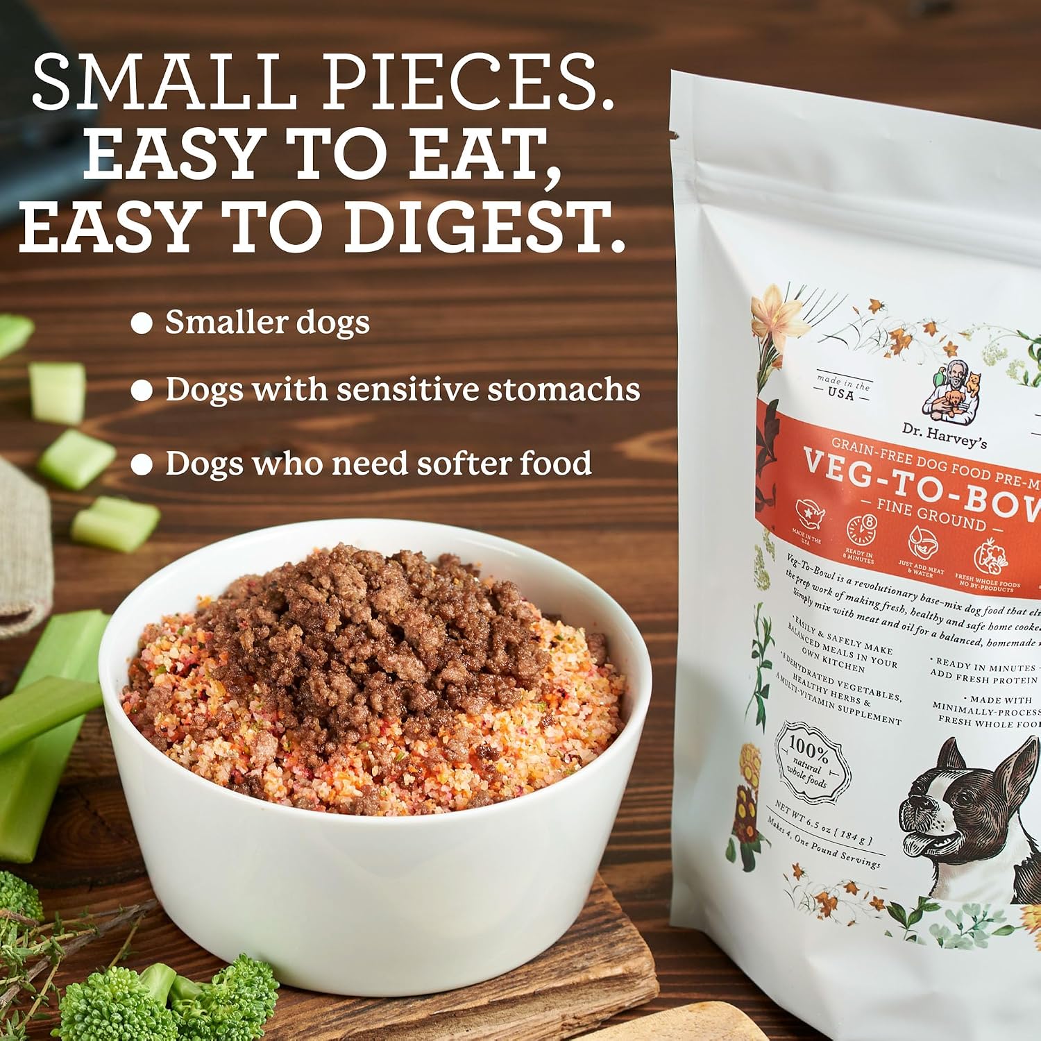 Dr. Harvey's Veg-To-Bowl Fine Ground Dehydrated Vegetable Pre-Mix for Dogs, 7-Pound Bag | Dehydrated Vegetable Pre-Mix