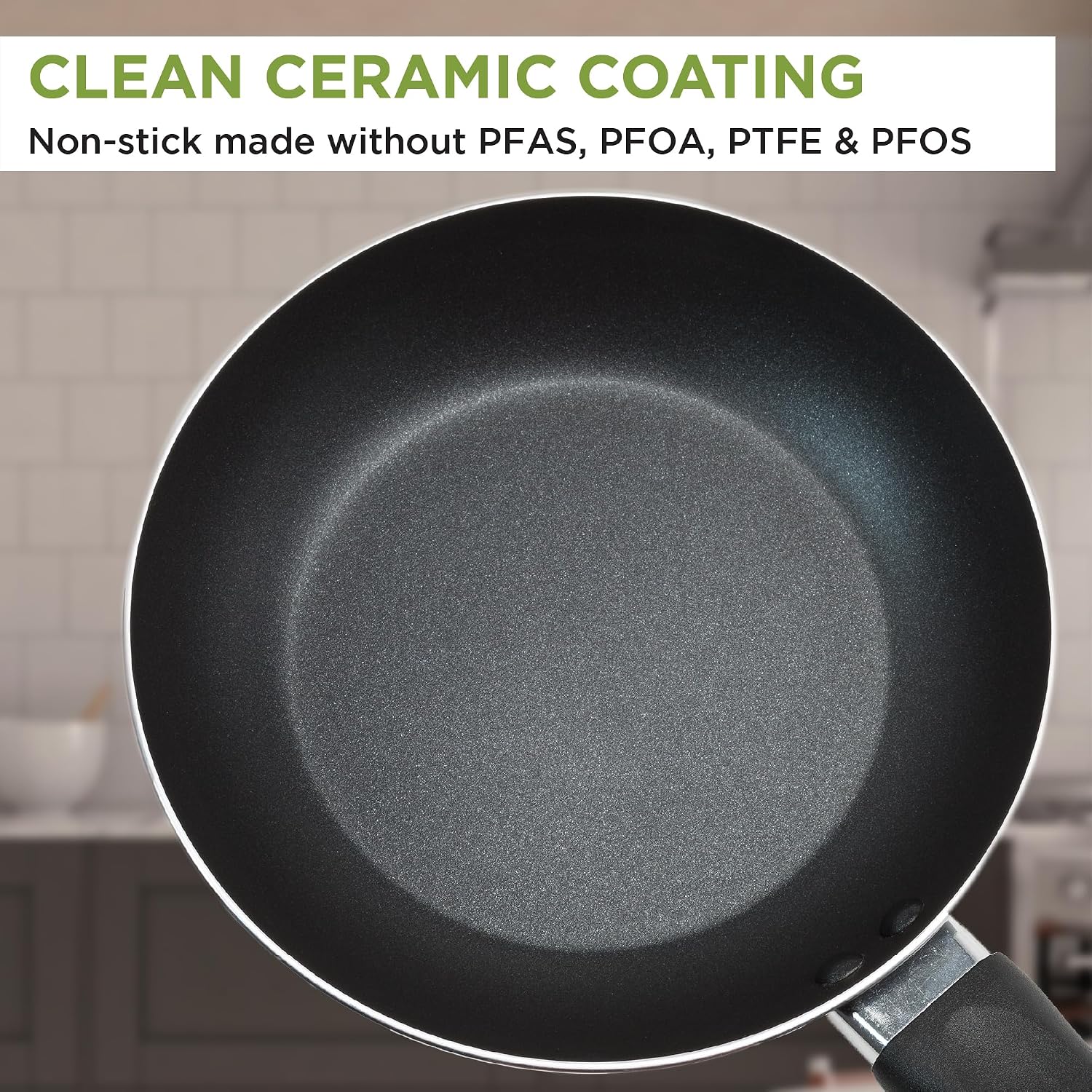 Ecolution Easy Clean Ceramic Nonstick Cookware Set, Dishwasher Safe Kitchen Pots and Pans Set, Comfort Grip Handle, Even Heating